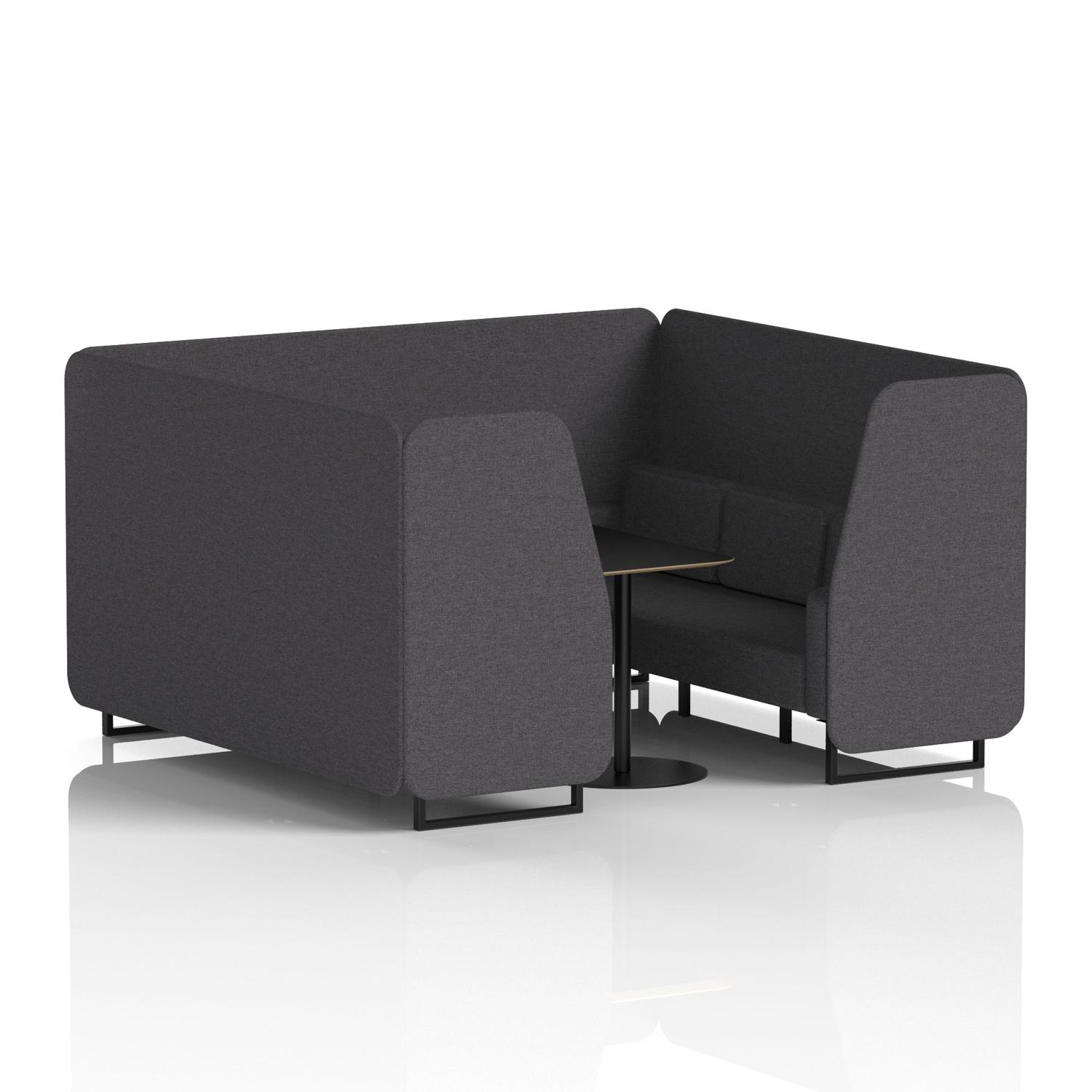 Brixworth 6 Seater Booth With Black Legs And Black Table With Black Leg In X2 Fabric - Arithmetic Panels And Sofa