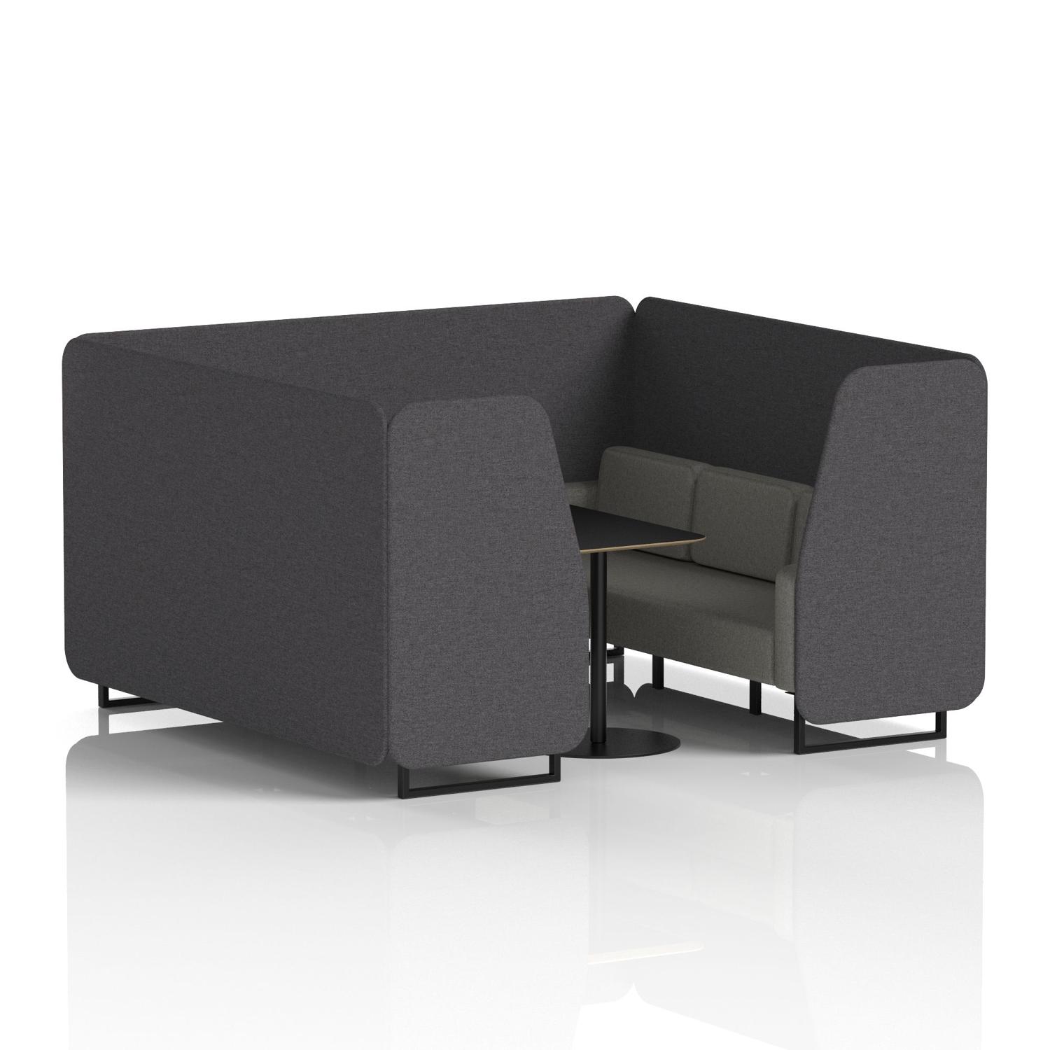 Brixworth 6 Seater Booth With Black Legs And Black Table With Black Leg In X2 Fabric - Arithmetic Panels And Number Sofa