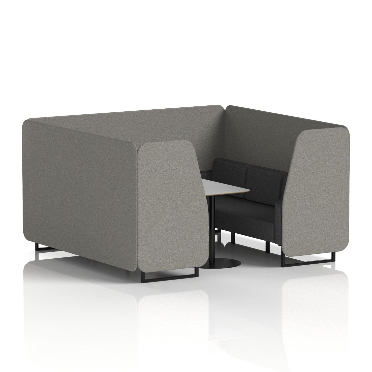 Brixworth 6 Seater Booth With Black Legs And Grey Table With Black Leg In X2 Fabric - Number Panels And Arithmetic Sofa