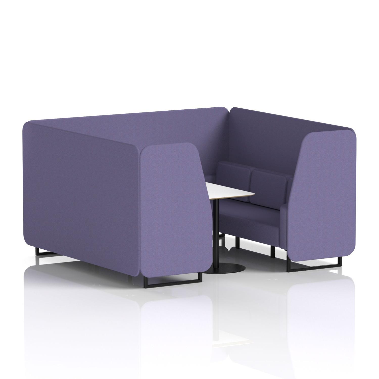 Brixworth 6 Seater Booth With Black Legs And White Table With Black Leg In Synergy Fabric - Order Panels And Sofa