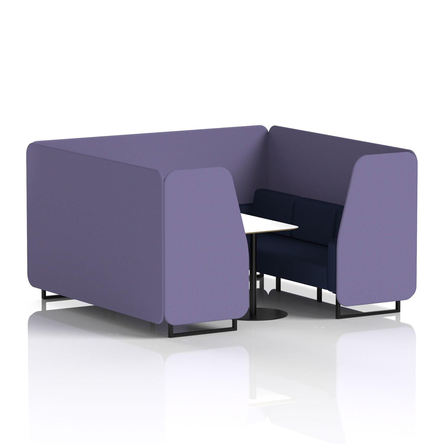 Brixworth 6 Seater Booth With Black Legs And White Table With Black Leg In Synergy Fabric - Order Panels And Alike Sofa
