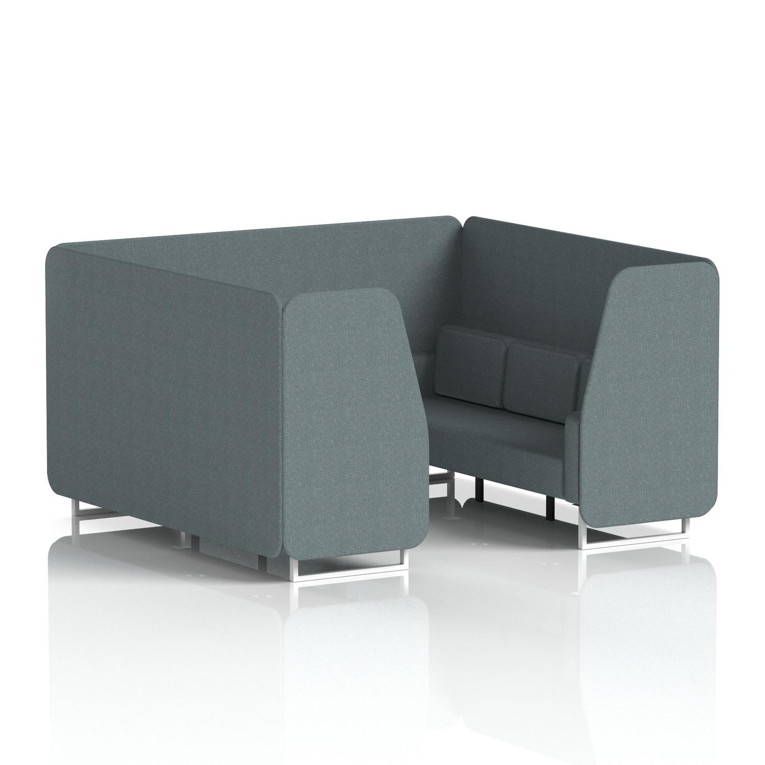 Brixworth 6 Seater Booth With White Legs In Main Line Flax Fabric - Westminster Panels And Sofa