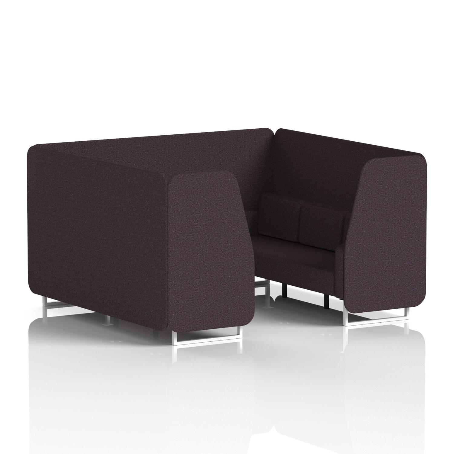 Brixworth 6 Seater Booth With White Legs In Synergy Fabric - Wed Panels And Sofa