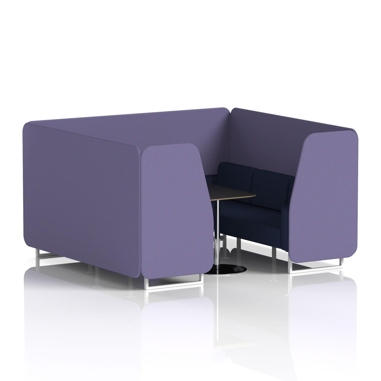 Brixworth 6 Seater Booth With White Legs And Black Table With Silver Leg In Synergy Fabric - Order Panels And Alike Sofa