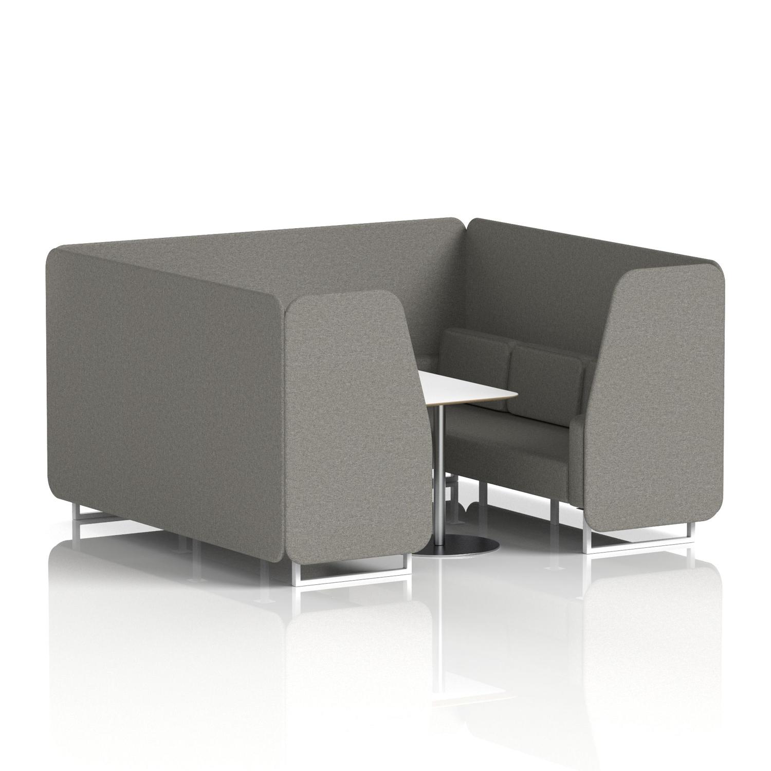 Brixworth 6 Seater Booth With White Legs And White Table With Silver Leg In X2 Fabric - Number Panels And Sofa