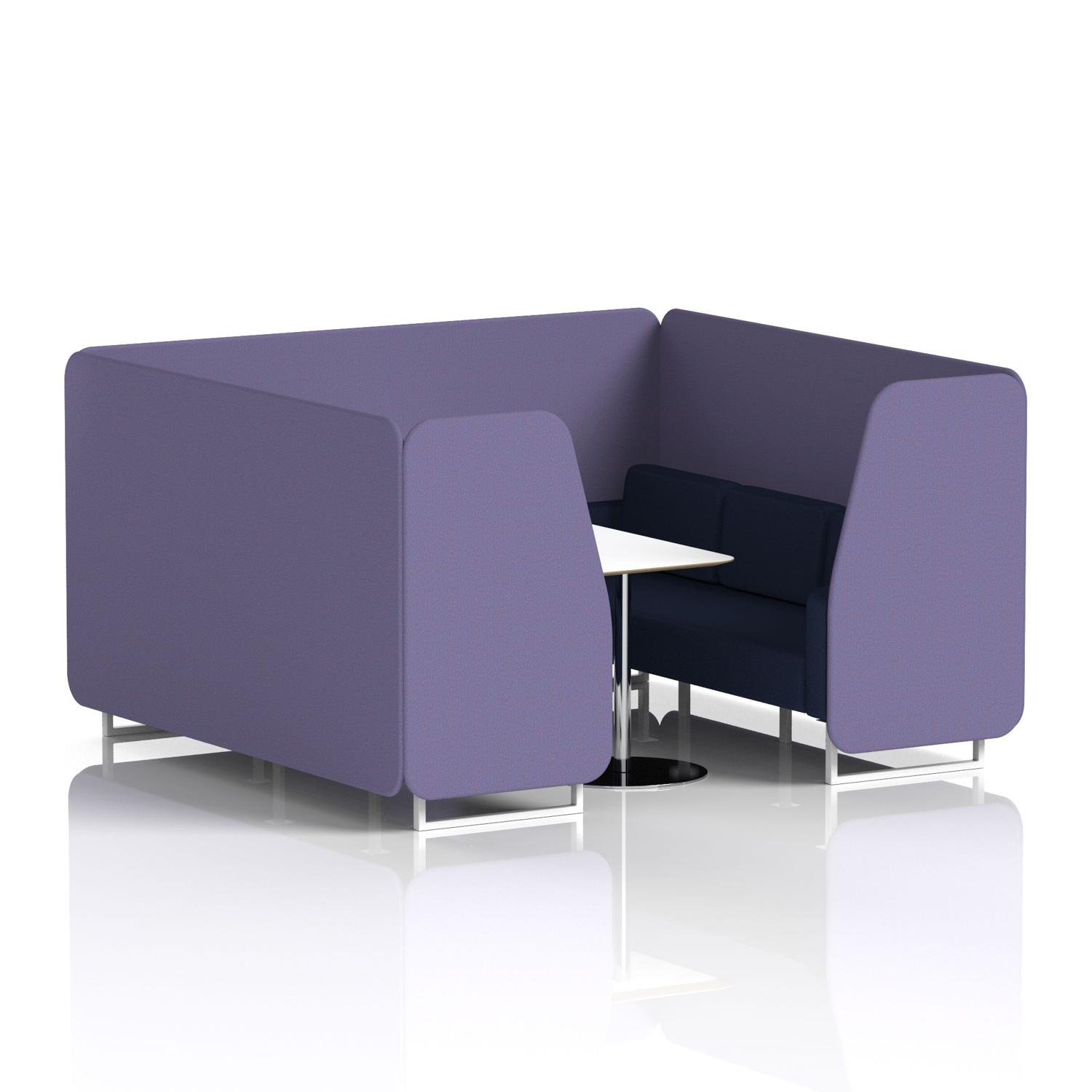 Brixworth 6 Seater Booth With White Legs And White Table With Silver Leg In Synergy Fabric - Order Panels And Alike Sofa