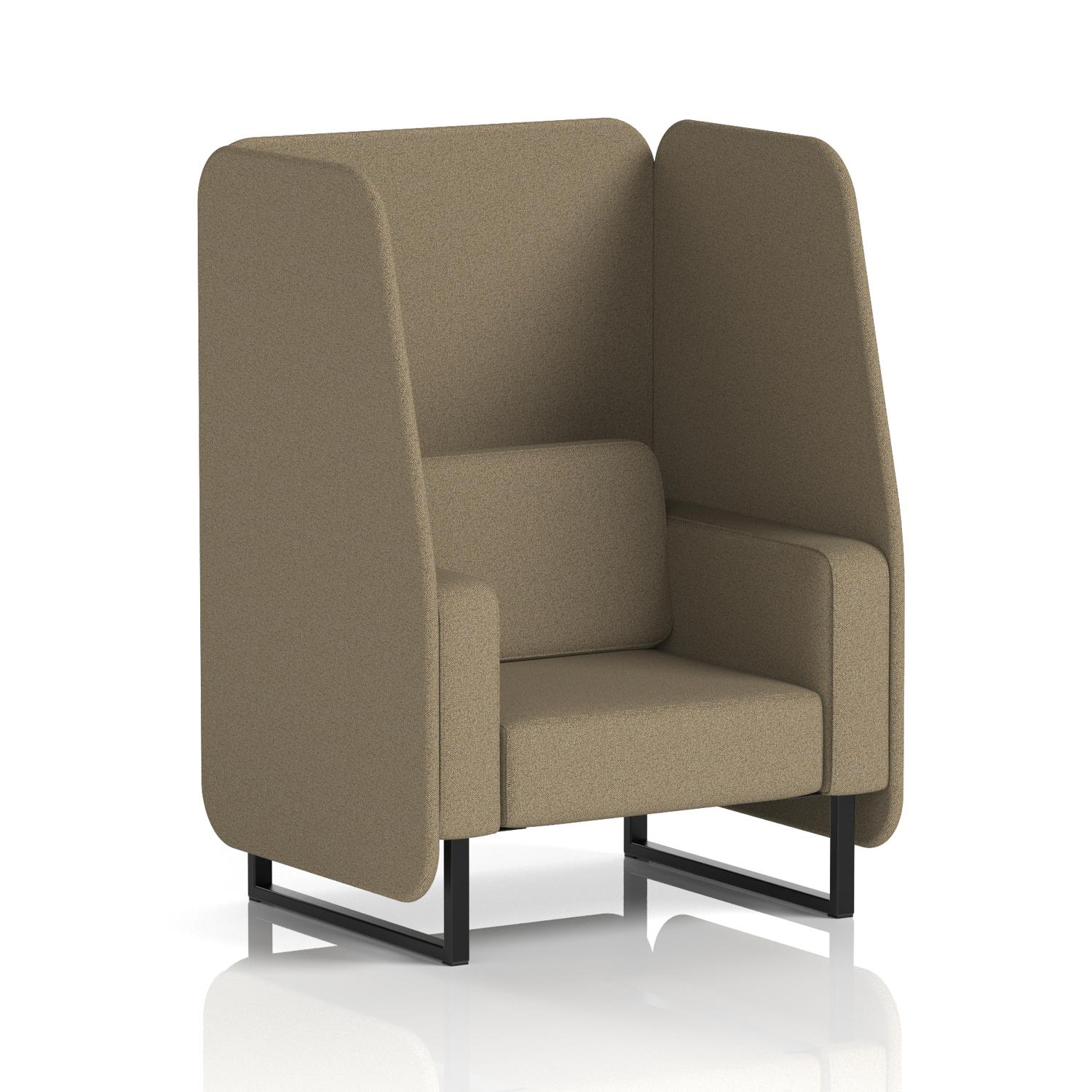Brixworth 1 Seater Open Booth With Black Legs In Main Line Flax Fabric - Bank Panels And Sofa