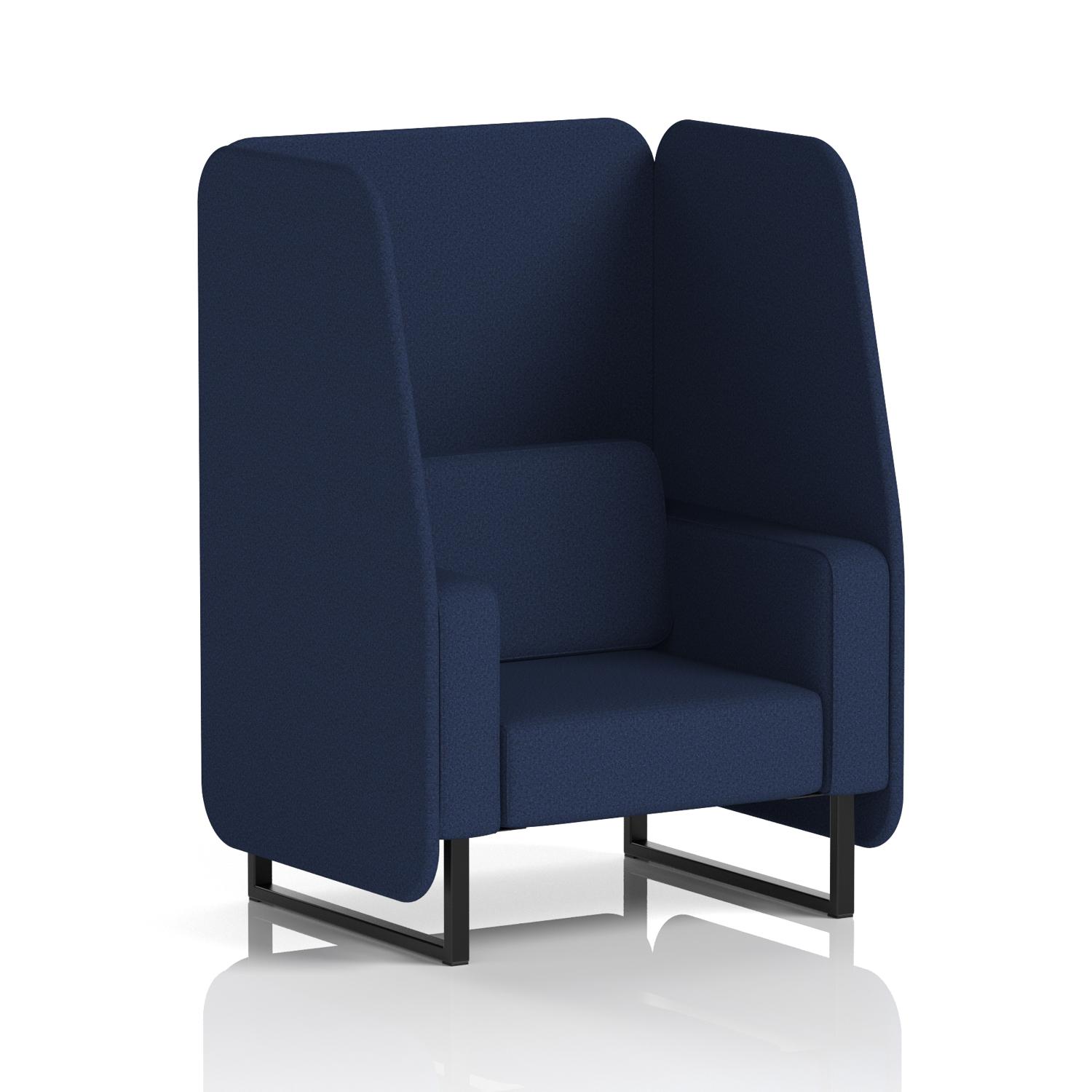 Brixworth 1 Seater Open Booth With Black Legs In Synergy Fabric - Alike Panels And Sofa