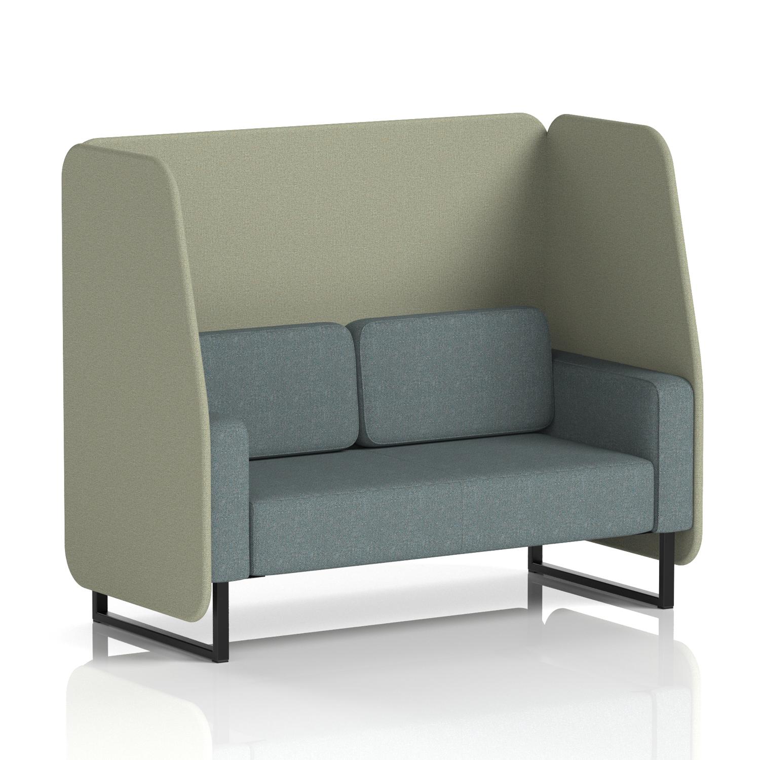Brixworth 2 Seater Open Booth With Black Legs In Main Line Flax Fabric - Newbury Panels And Westminster Sofa