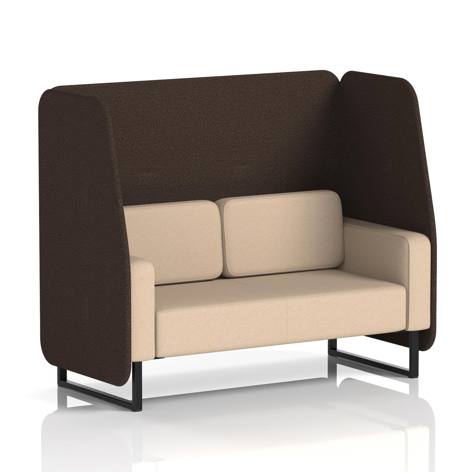Brixworth 2 Seater Open Booth With Black Legs In Synergy Fabric - Wed Panels And Affix Sofa