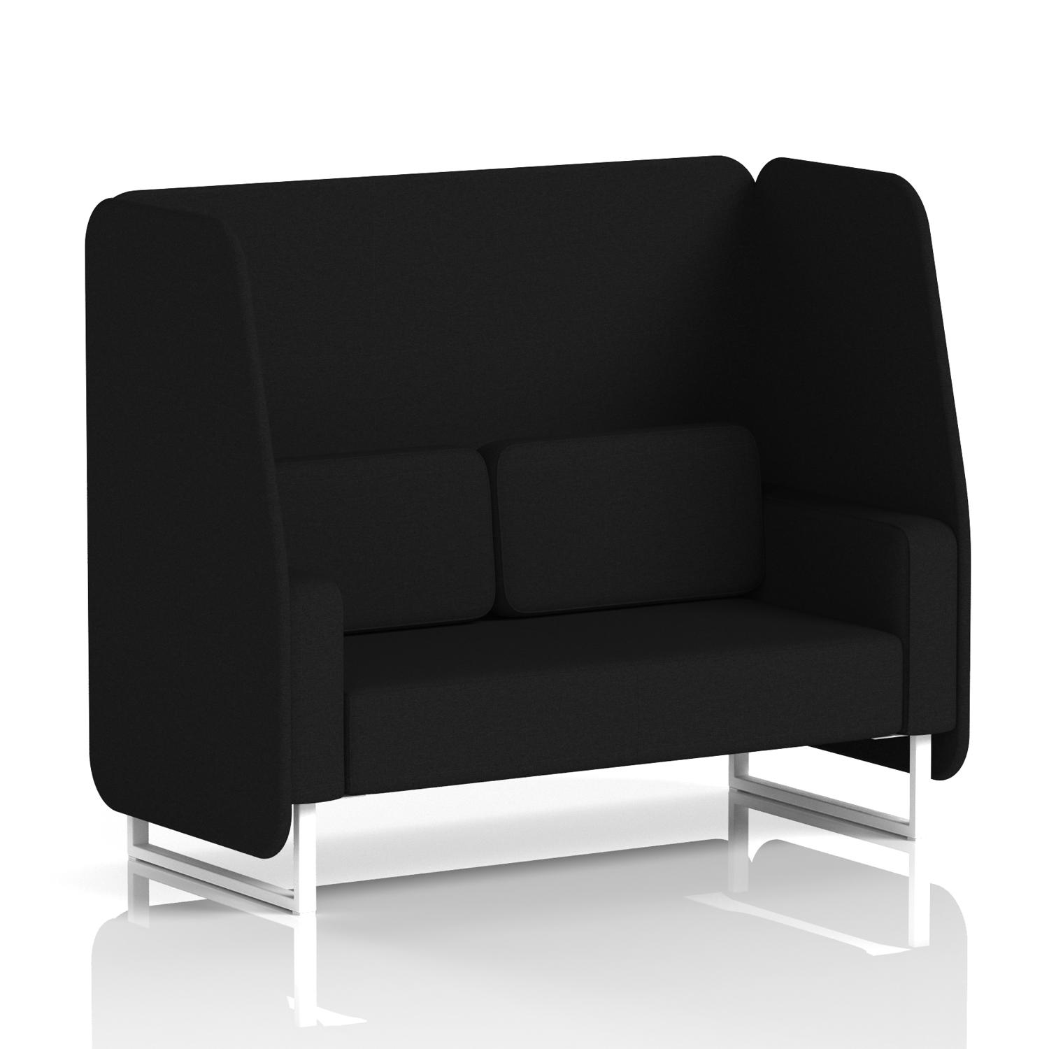Brixworth 2 Seater Open Booth With White Legs In X2 Fabric - Diameter Panels And Sofa