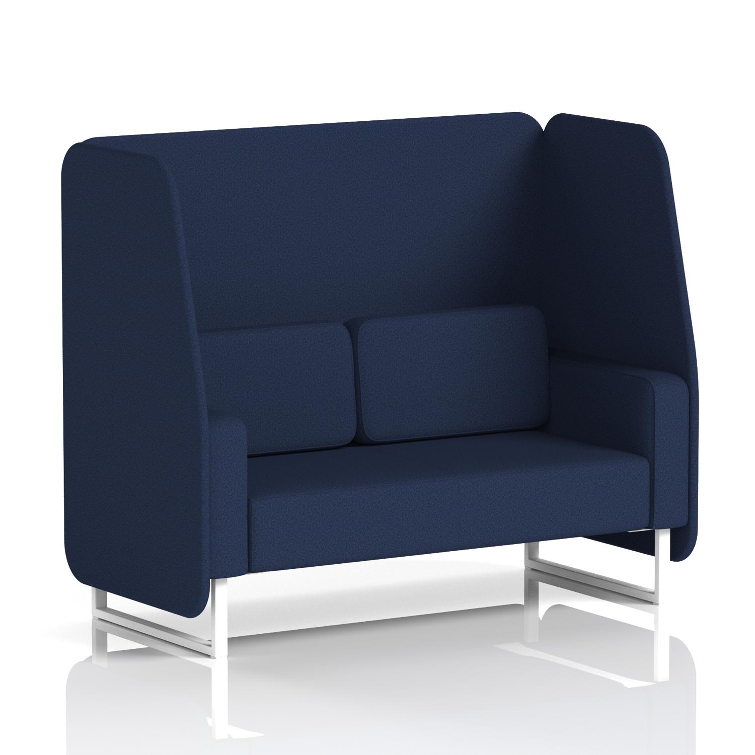 Brixworth 2 Seater Open Booth With White Legs In Synergy Fabric - Alike Panels And Sofa