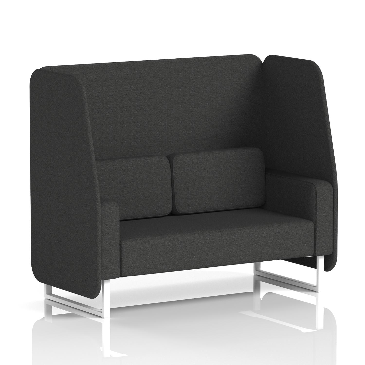 Brixworth 2 Seater Open Booth With White Legs In Synergy Fabric - Mix Panels And Sofa