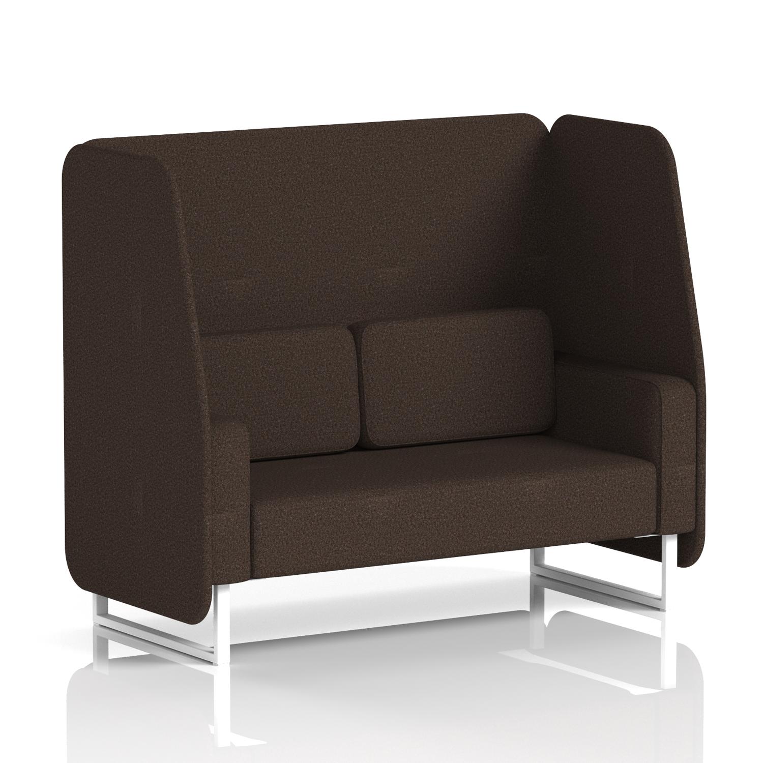 Brixworth 2 Seater Open Booth With White Legs In Synergy Fabric - Wed Panels And Sofa