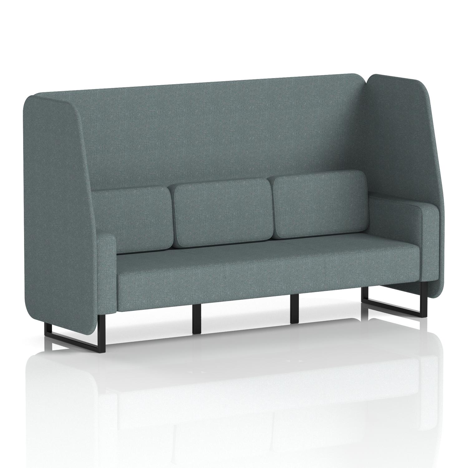 Brixworth 3 Seater Open Booth With Black Legs In Main Line Flax Fabric - Westminster Panels And Sofa