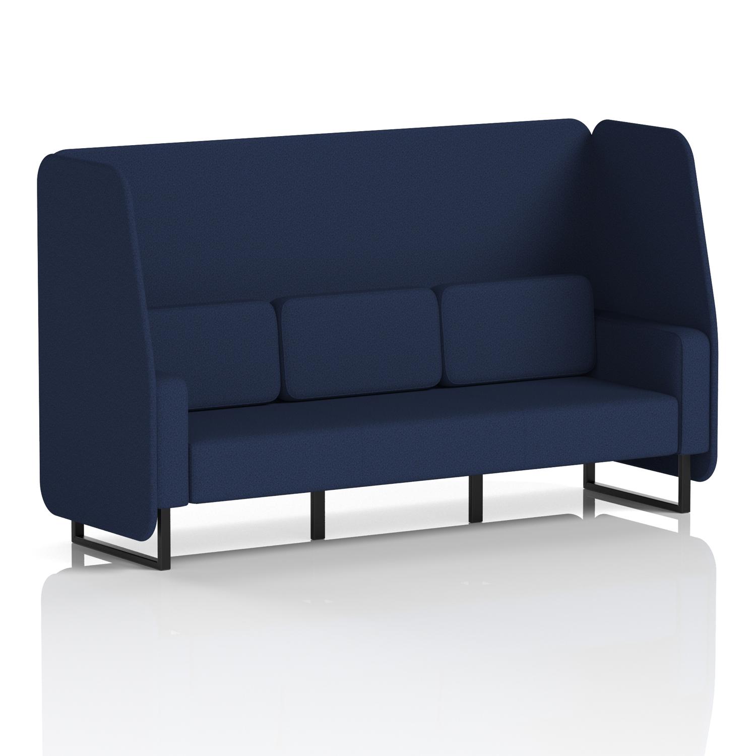 Brixworth 3 Seater Open Booth With Black Legs In Synergy Fabric - Alike Panels And Sofa