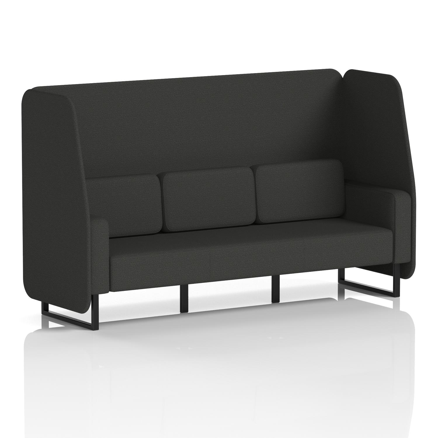 Brixworth 3 Seater Open Booth With Black Legs In Synergy Fabric - Mix Panels And Sofa
