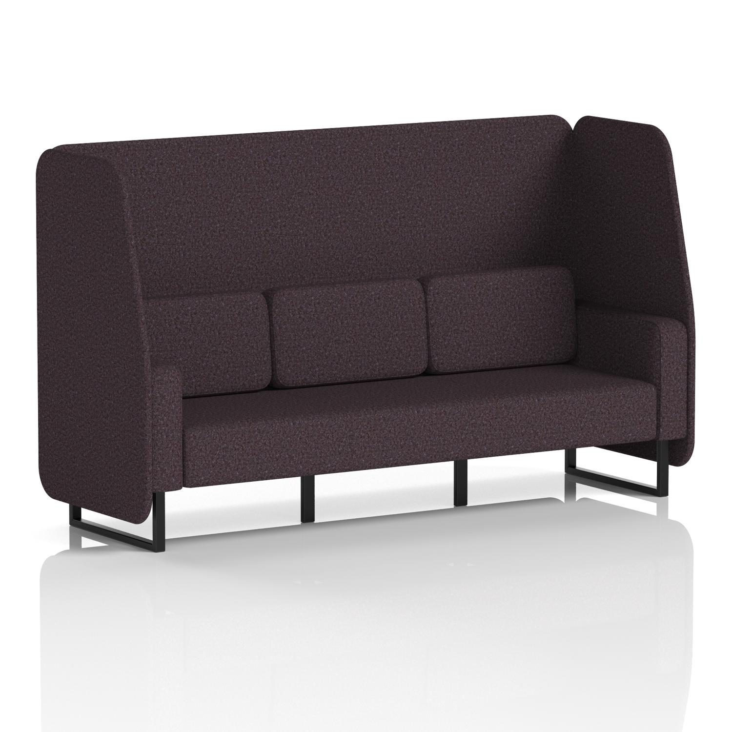 Brixworth 3 Seater Open Booth With Black Legs In Synergy Fabric - Wed Panels And Sofa