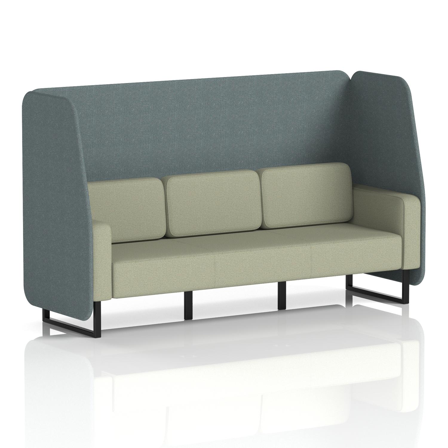 Brixworth 3 Seater Open Booth With Black Legs In Main Line Flax Fabric - Westminster Panels And Newbury Sofa