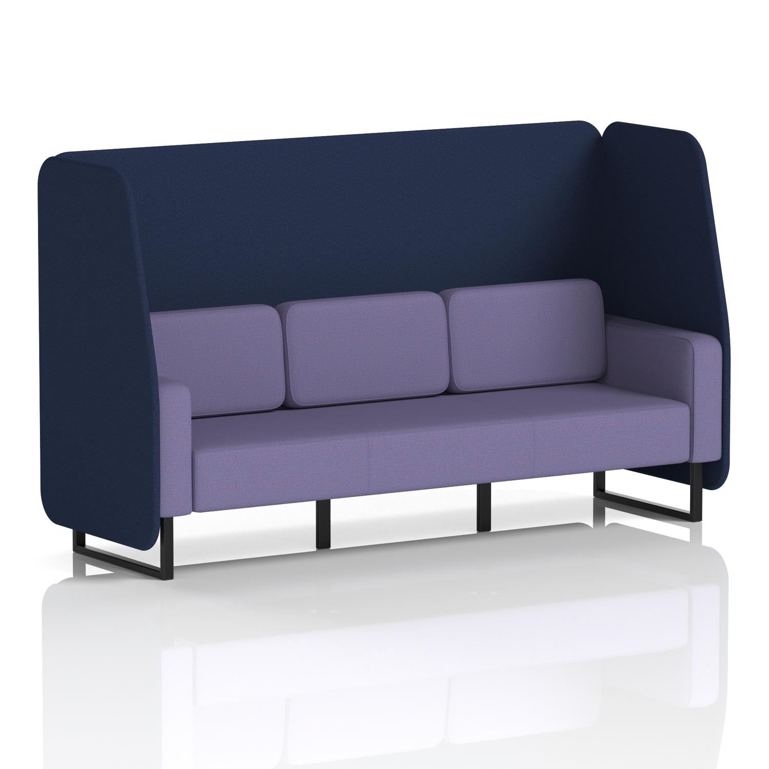 Brixworth 3 Seater Open Booth With Black Legs In Synergy Fabric - Alike Panels And Order Sofa