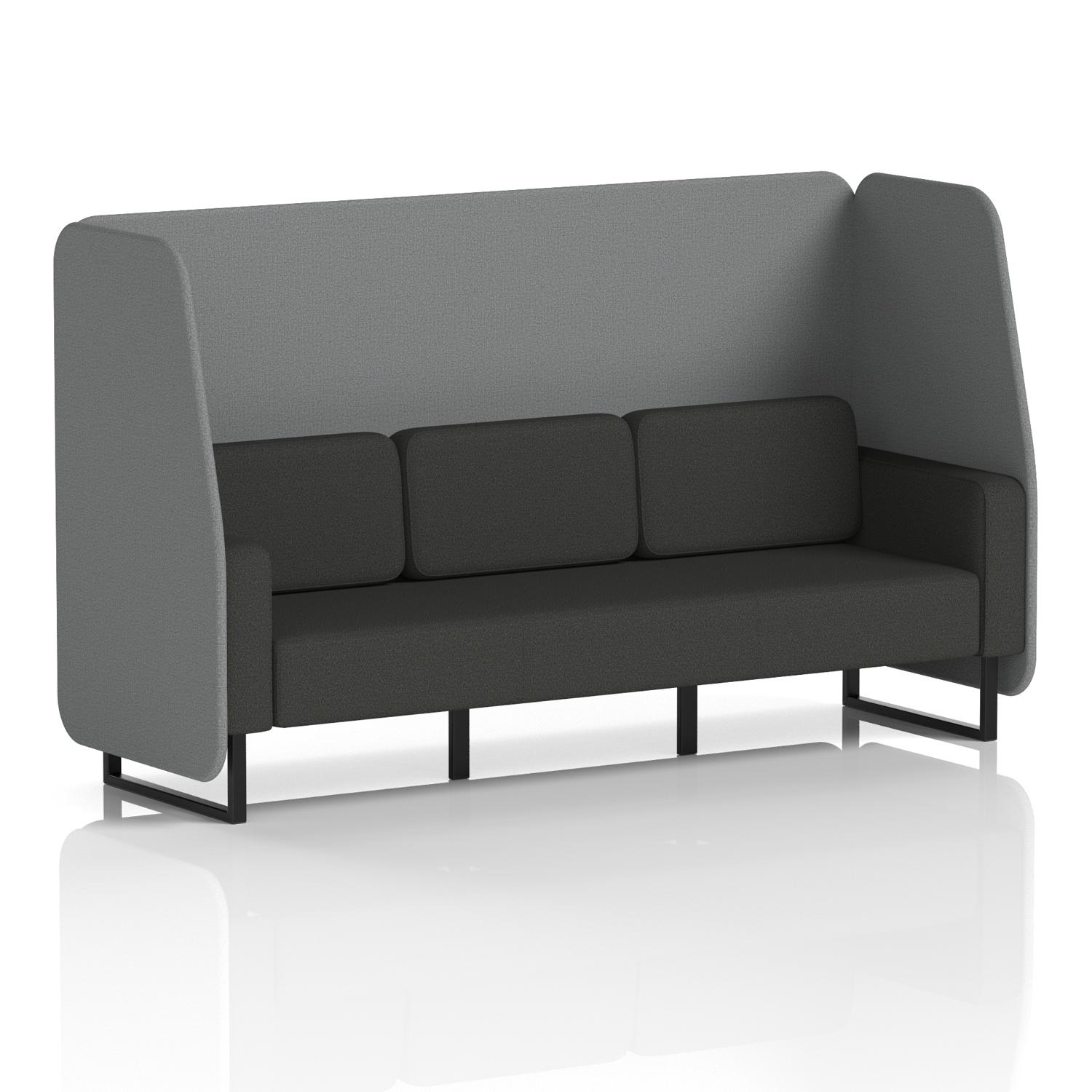 Brixworth 3 Seater Open Booth With Black Legs In Synergy Fabric - Partner Panels And Mix Sofa