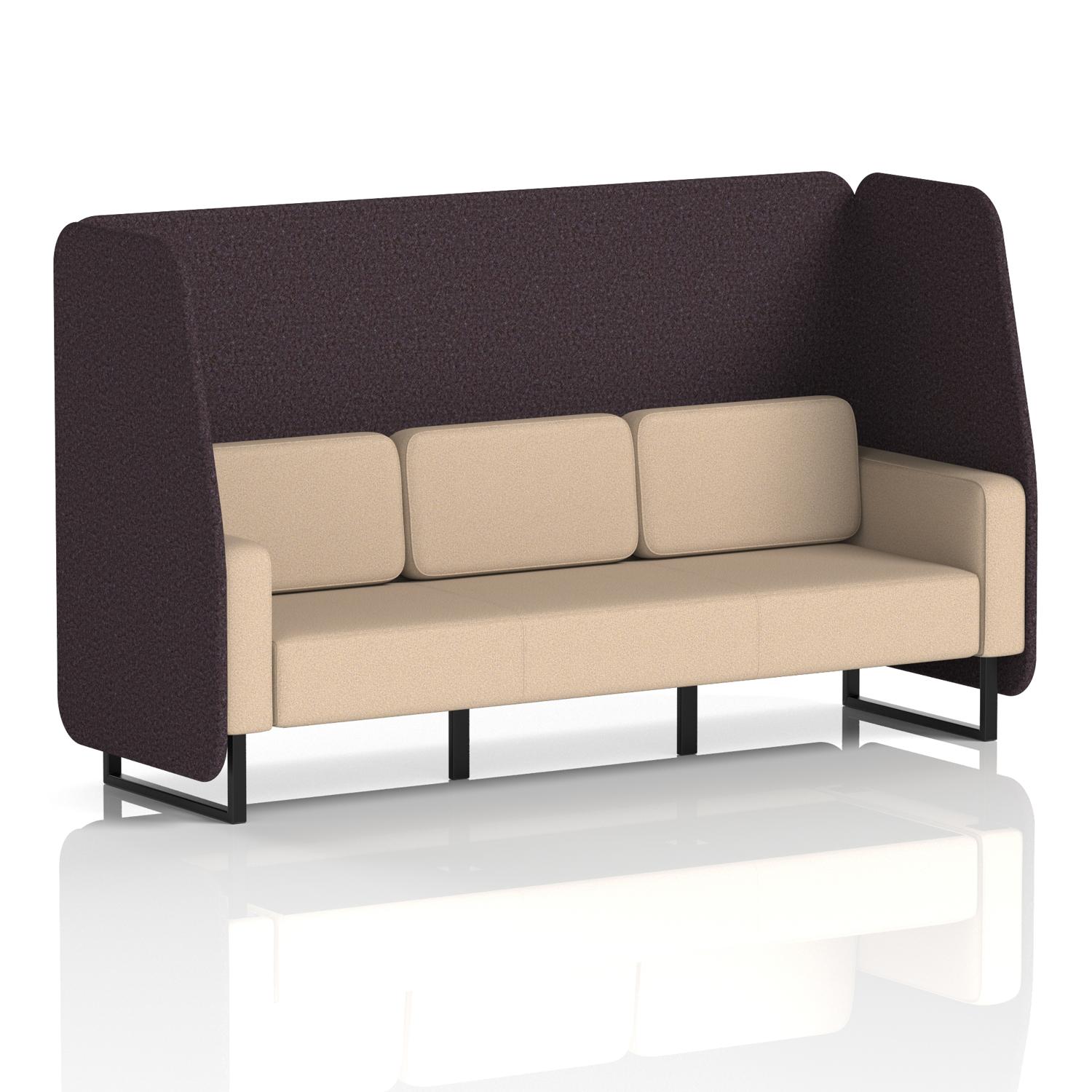 Brixworth 3 Seater Open Booth With Black Legs In Synergy Fabric - Wed Panels And Affix Sofa