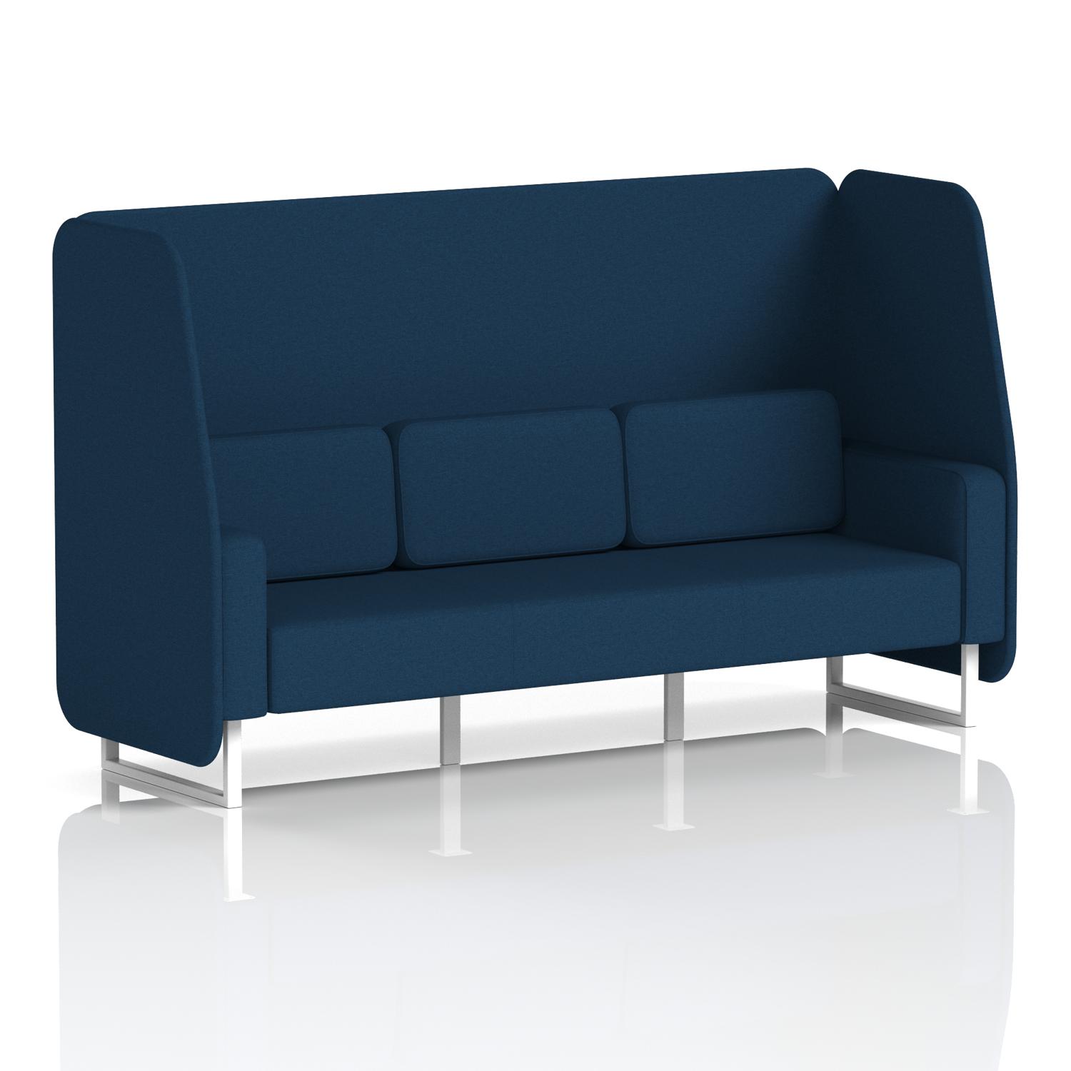 Brixworth 3 Seater Open Booth With White Legs In X2 Fabric - Calculus Panels And Sofa