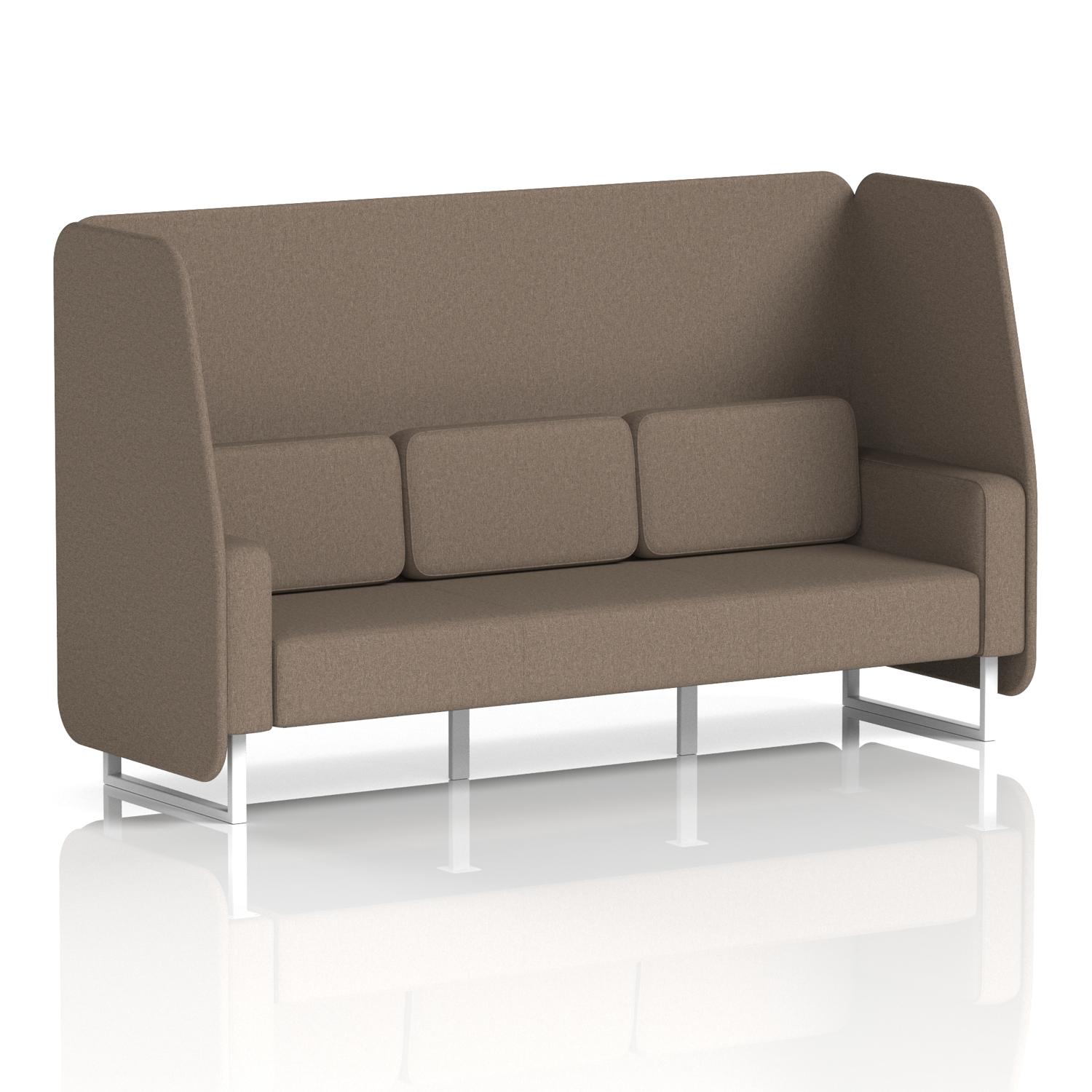 Brixworth 3 Seater Open Booth With White Legs In X2 Fabric - Theory Panels And Sofa