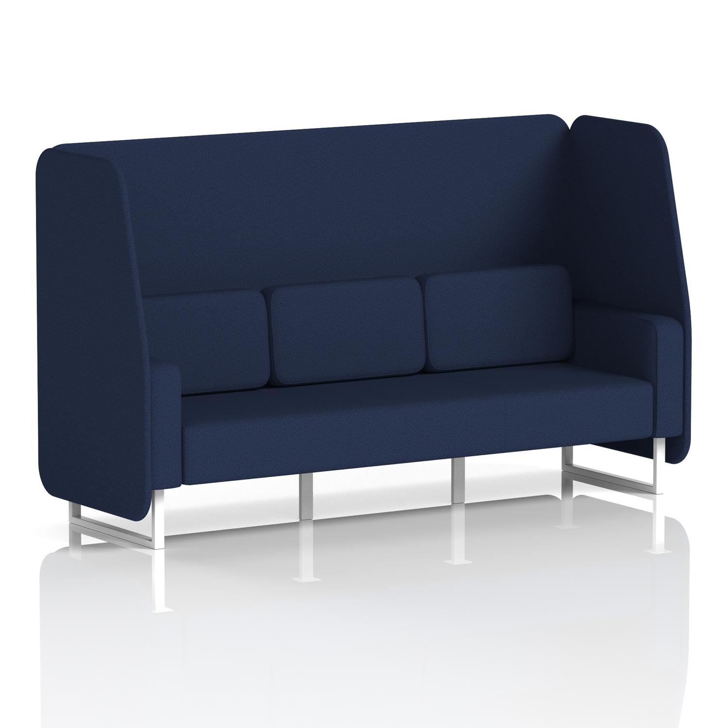 Brixworth 3 Seater Open Booth With White Legs In Synergy Fabric - Alike Panels And Sofa