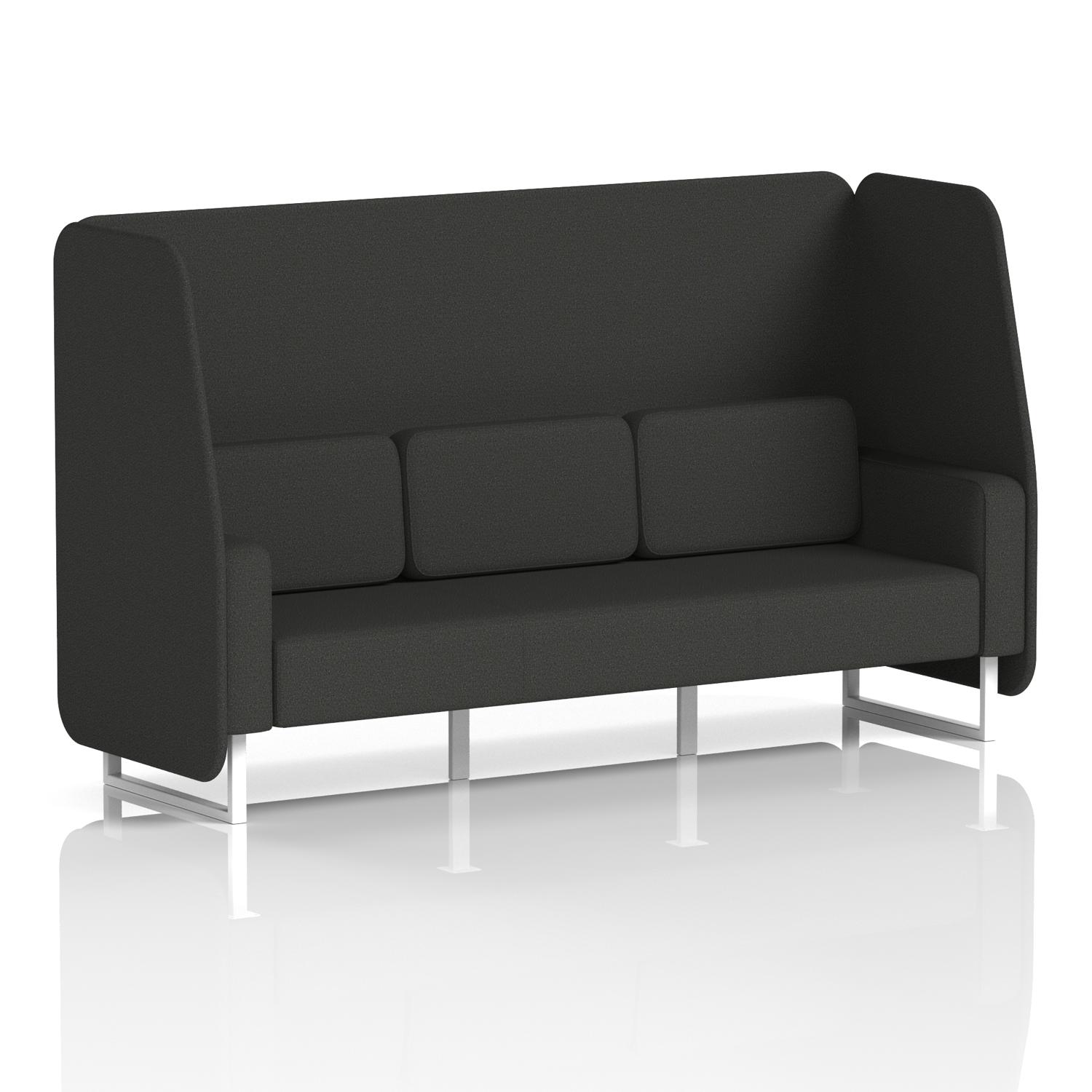 Brixworth 3 Seater Open Booth With White Legs In Synergy Fabric - Mix Panels And Sofa