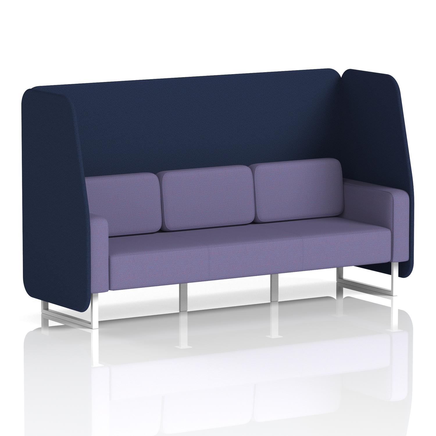 Brixworth 3 Seater Open Booth With White Legs In Synergy Fabric - Alike Panels And Order Sofa