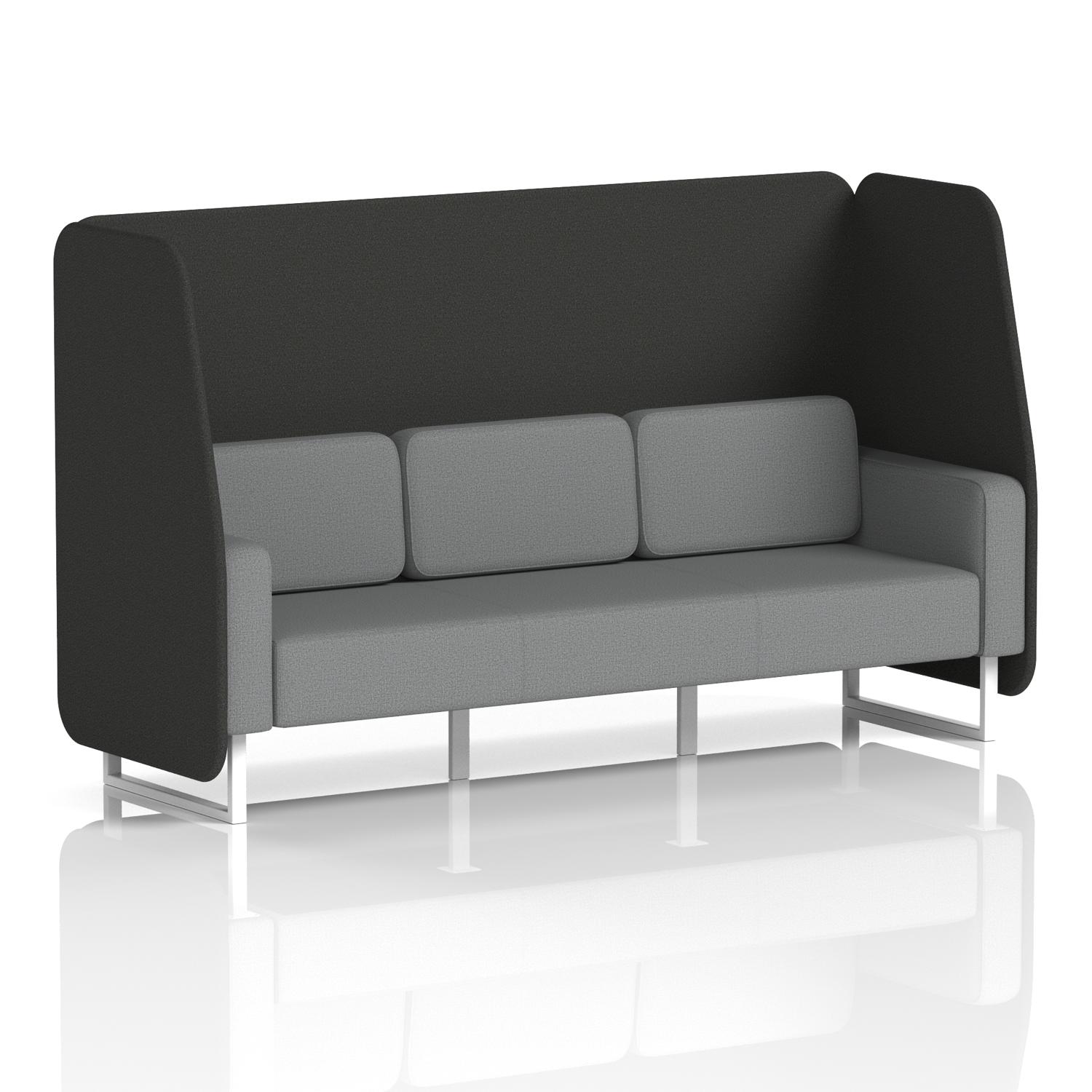 Brixworth 3 Seater Open Booth With White Legs In Synergy Fabric - Mix Panels And Partner Sofa