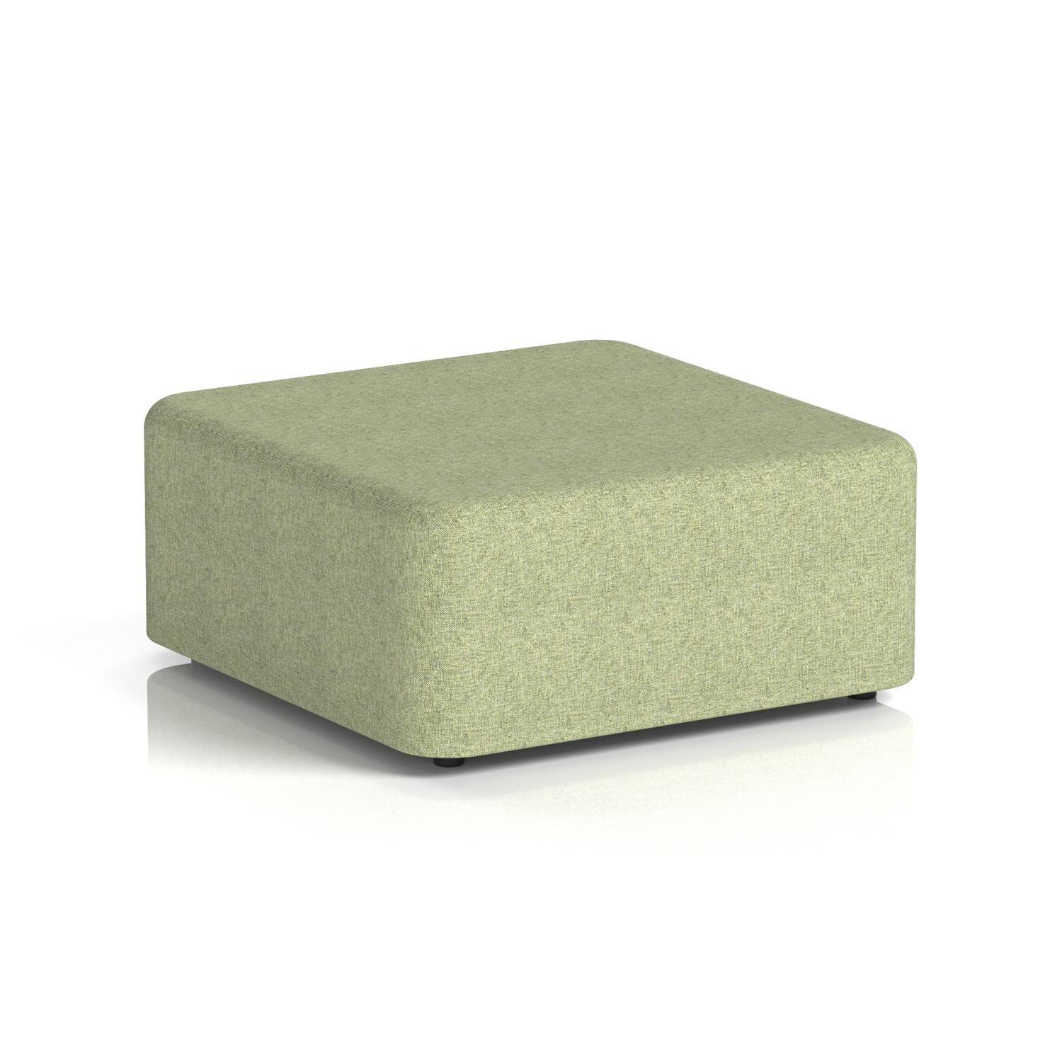 Harlestone Large Square Stool In Rivet Fabric - Burnish Body And Top