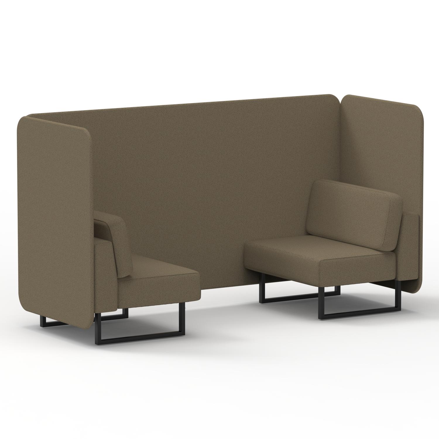 Brixworth 2 Seater Bench Booth With Black Legs In Main Line Flax Fabric - Bank Panels And Sofa