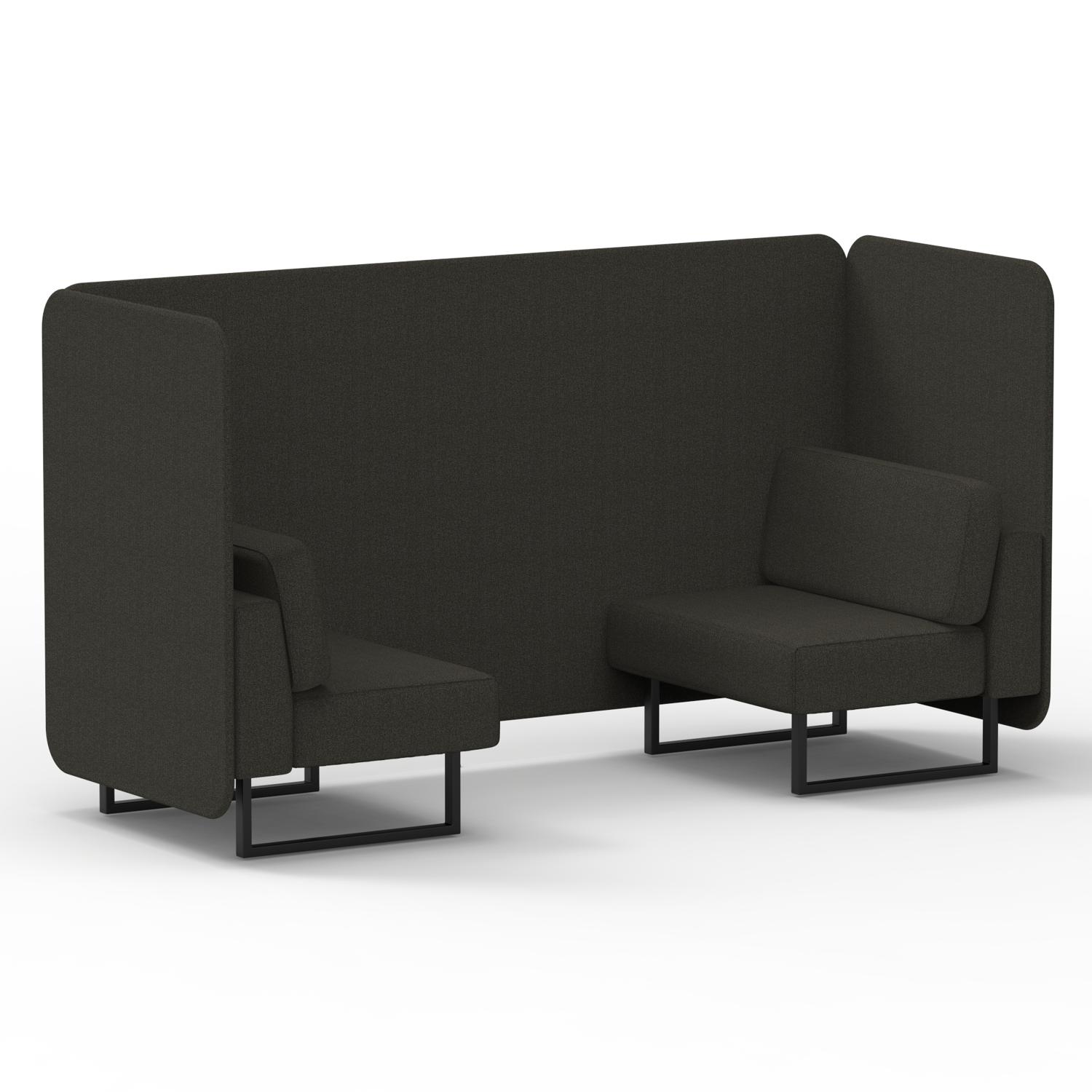 Brixworth 2 Seater Bench Booth With Black Legs In Main Line Flax Fabric - Temple Panels And Sofa