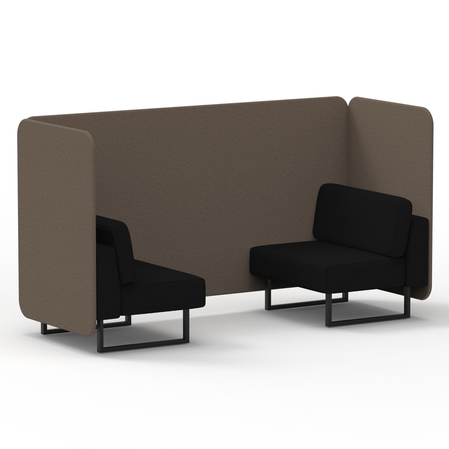 Brixworth 2 Seater Bench Booth With Black Legs In X2 Fabric - Theory Panels And Diameter Sofa