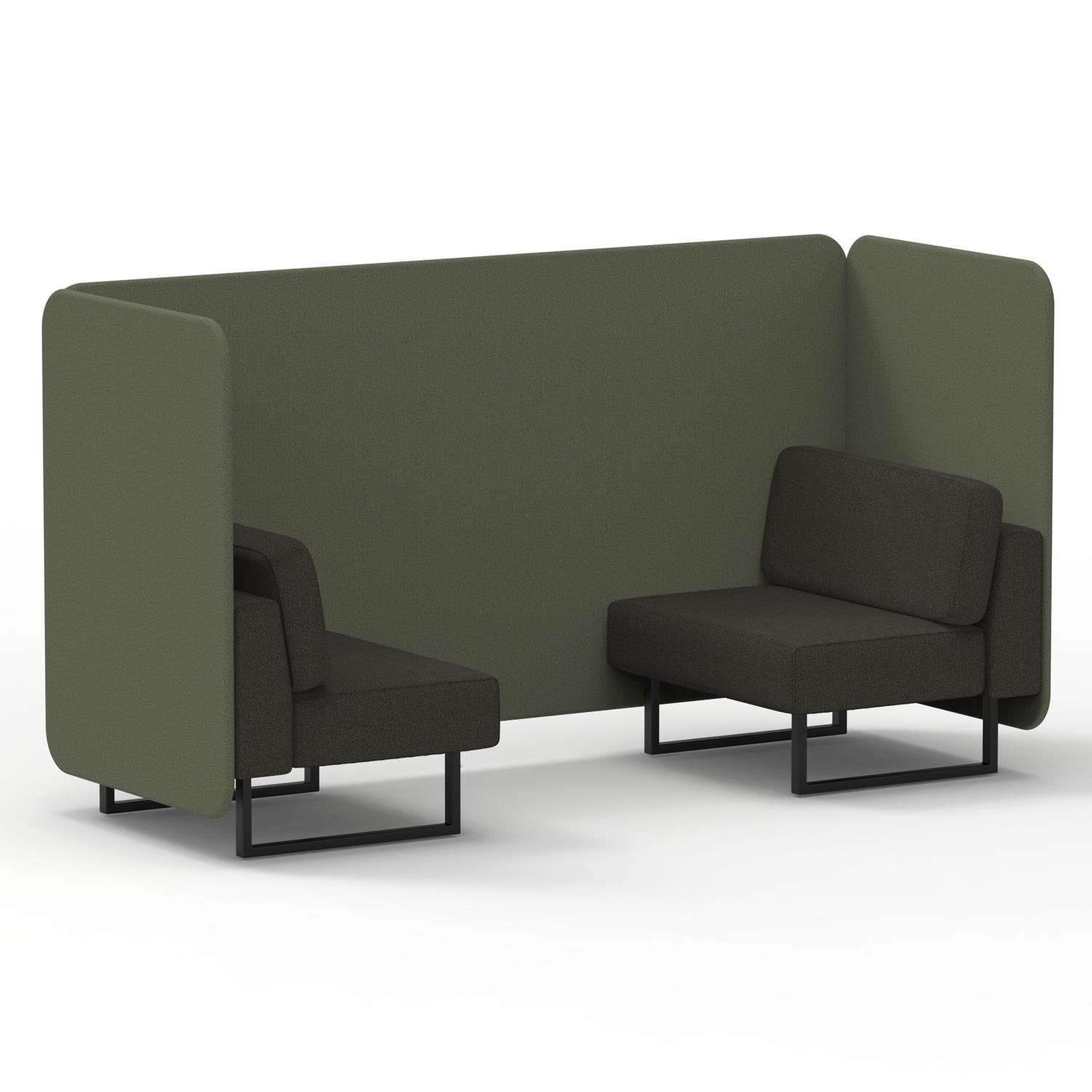 Brixworth 2 Seater Bench Booth With Black Legs In Main Line Flax Fabric - Monument Panels And Temple Sofa