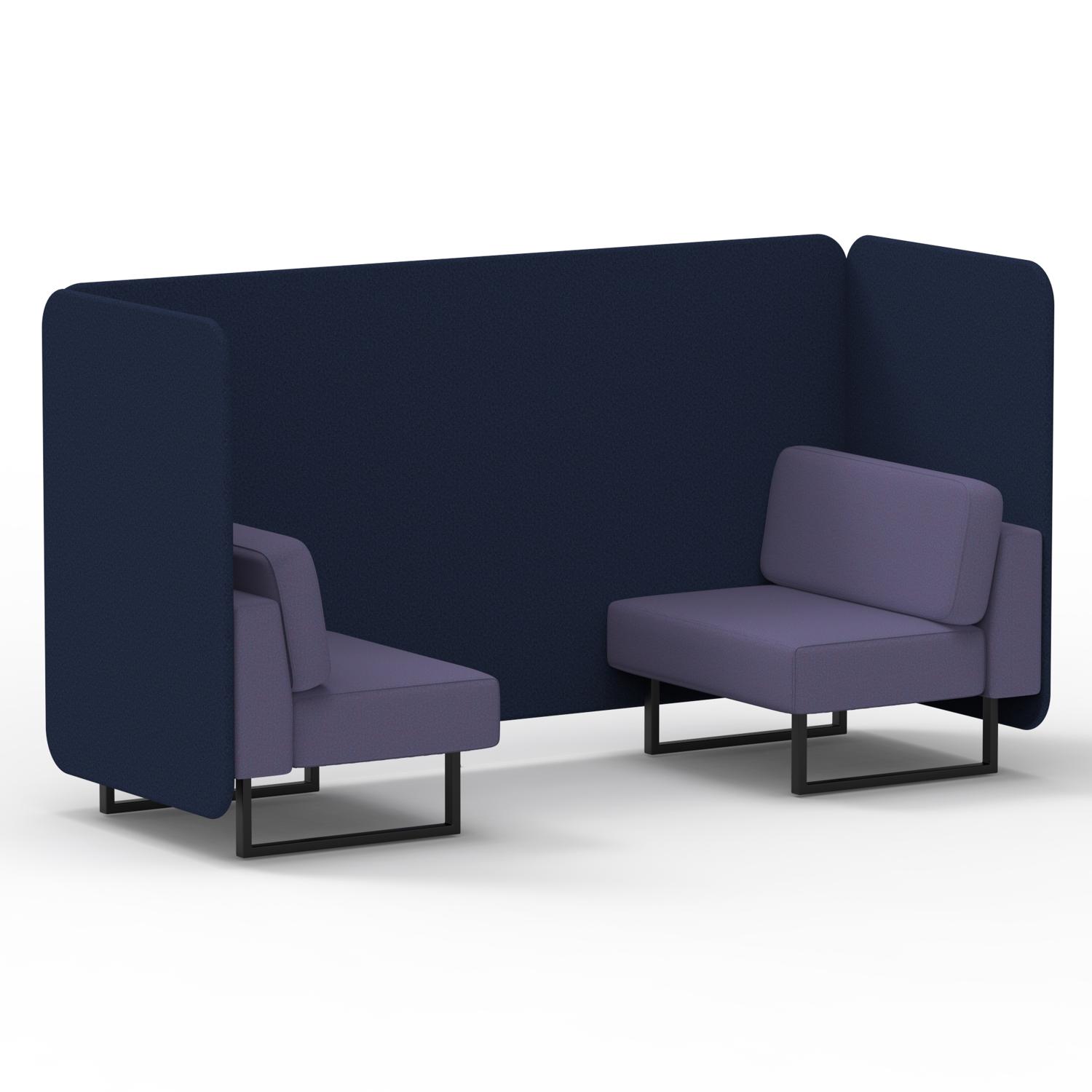 Brixworth 2 Seater Bench Booth With Black Legs In Synergy Fabric - Alike Panels And Order Sofa