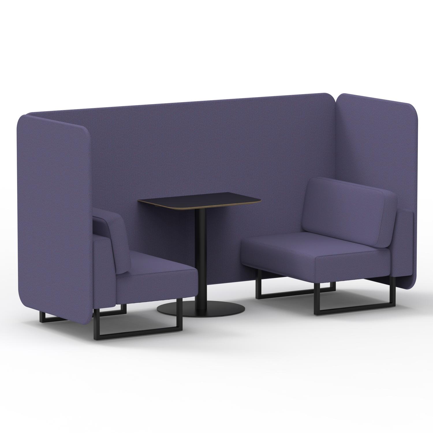 Brixworth 2 Seater Bench Booth With Black Legs And Black Table With Black Leg In Synergy Fabric - Order Panels And Sofa
