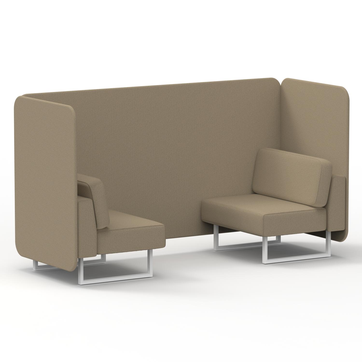 Brixworth 2 Seater Bench Booth With White Legs In Main Line Flax Fabric - Upminster Panels And Sofa