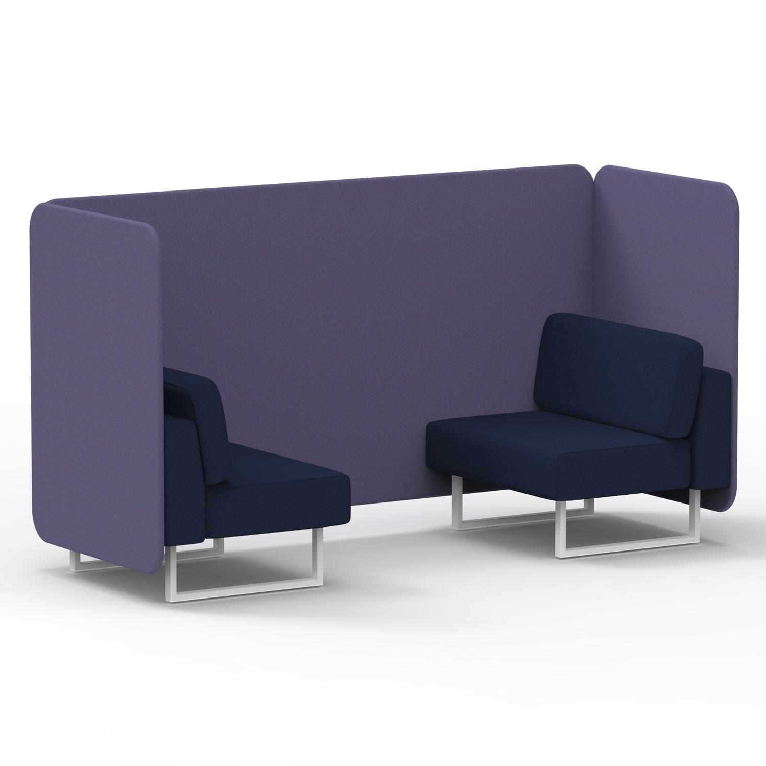 Brixworth 2 Seater Bench Booth With White Legs In Synergy Fabric - Order Panels And Alike Sofa