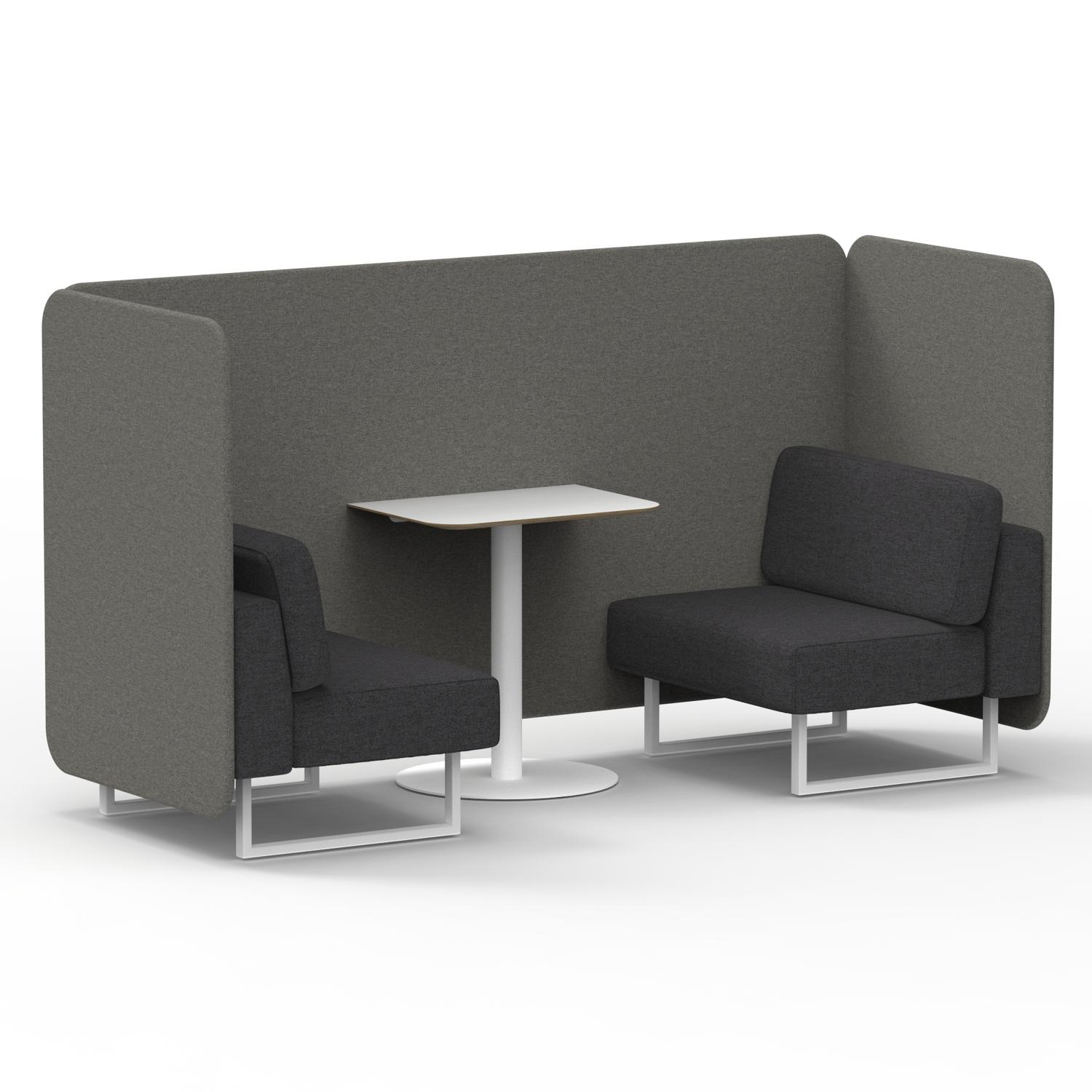 Brixworth 2 Seater Bench Booth With White Legs And White Table With White Leg In X2 Fabric - Number Panels And Arithmetic Sofa