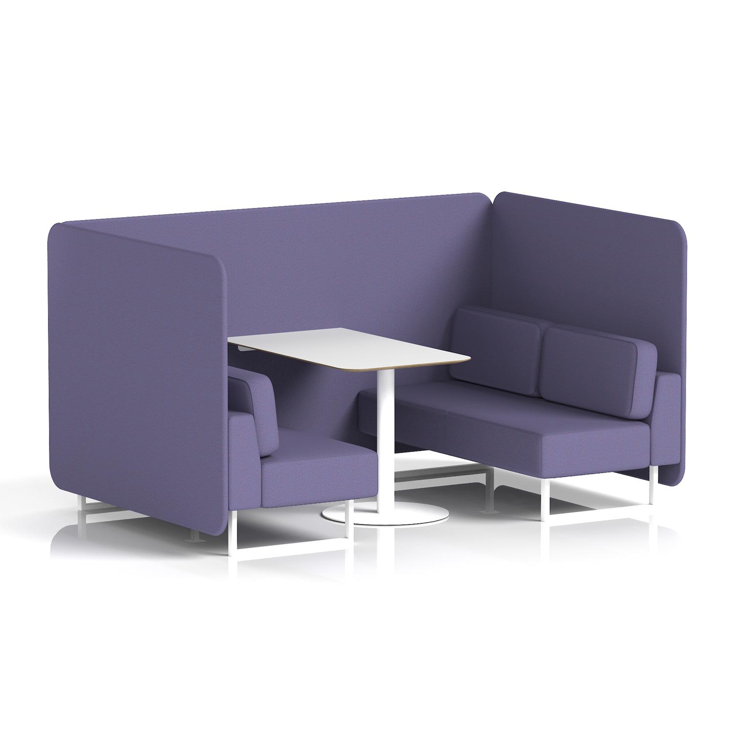 Brixworth 4 Seater Bench Booth With White Legs And White Table With White Leg In Synergy Fabric - Order Panels And Sofa