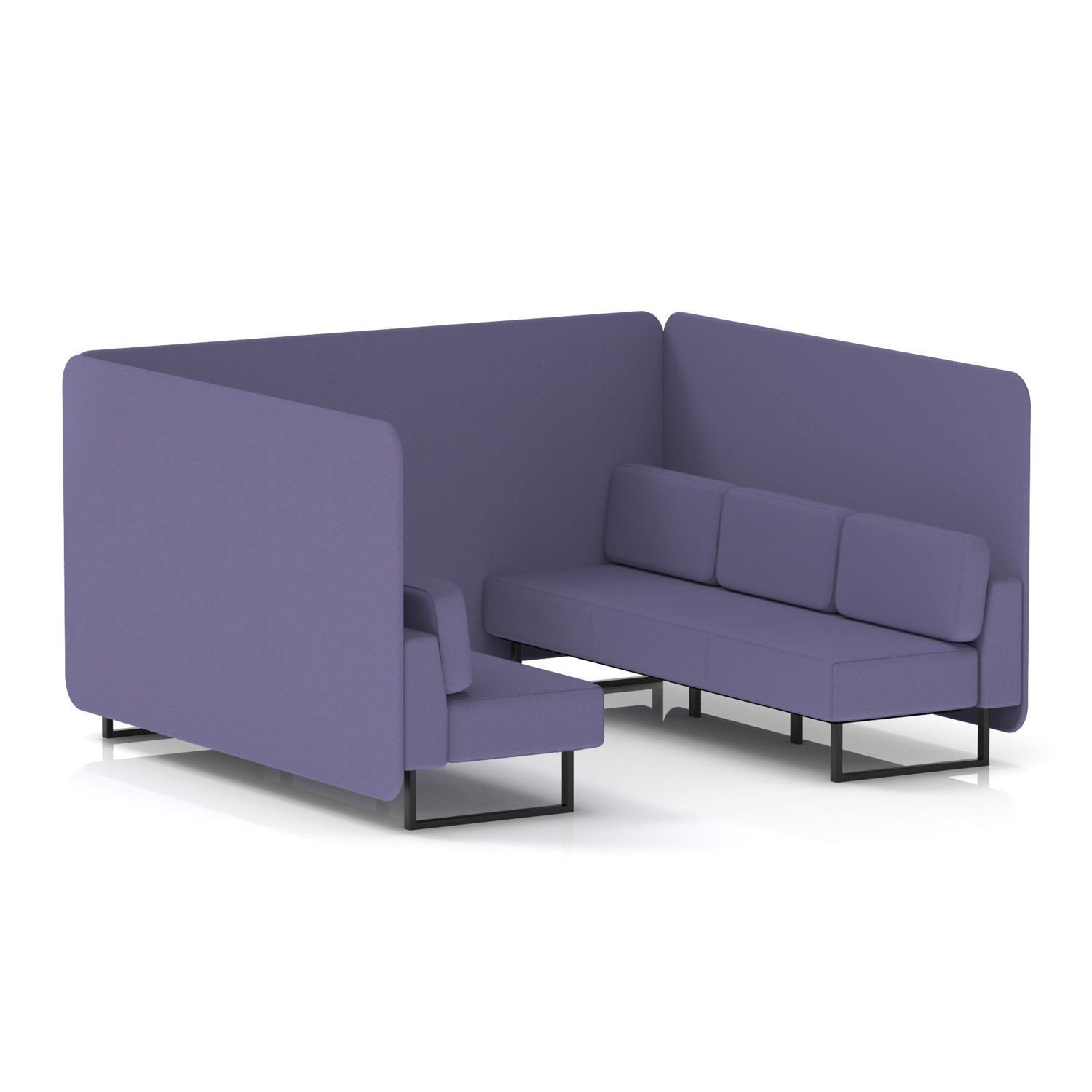 Brixworth 6 Seater Bench Booth With Black Legs In Synergy Fabric - Order Panels And Sofa