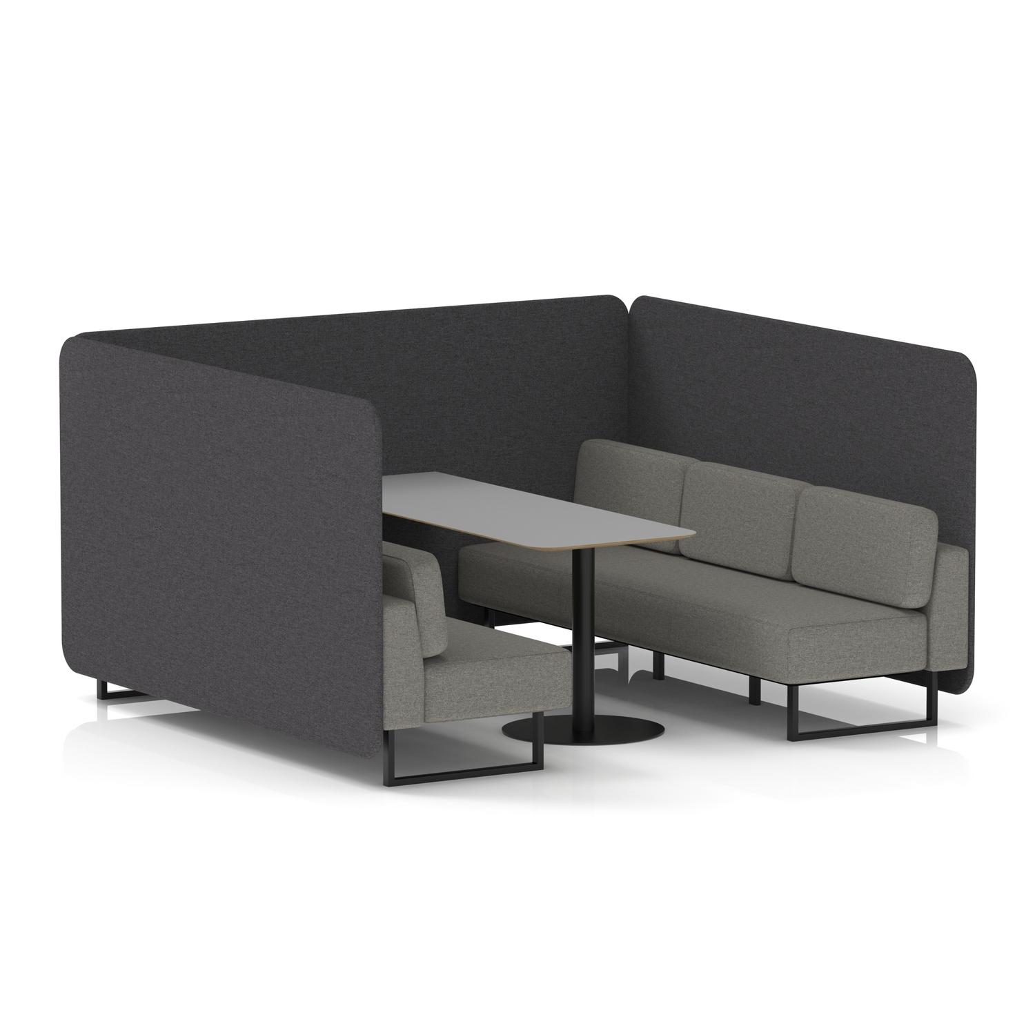 Brixworth 6 Seater Bench Booth With Black Legs And Grey Table With Black Leg In X2 Fabric - Arithmetic Panels And Number Sofa Brixworth 6 Seater Bench Booth With Black Legs And Grey Table With Black Leg In X2 Fabric - Arithmetic Panels And Number Sofa