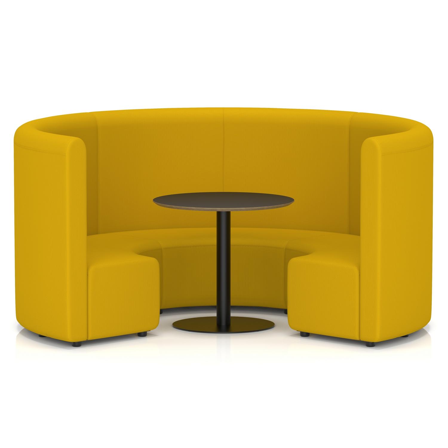 Mawsley Modular Seating Set Circular Booth High Back With Black Table in Era - Occasion