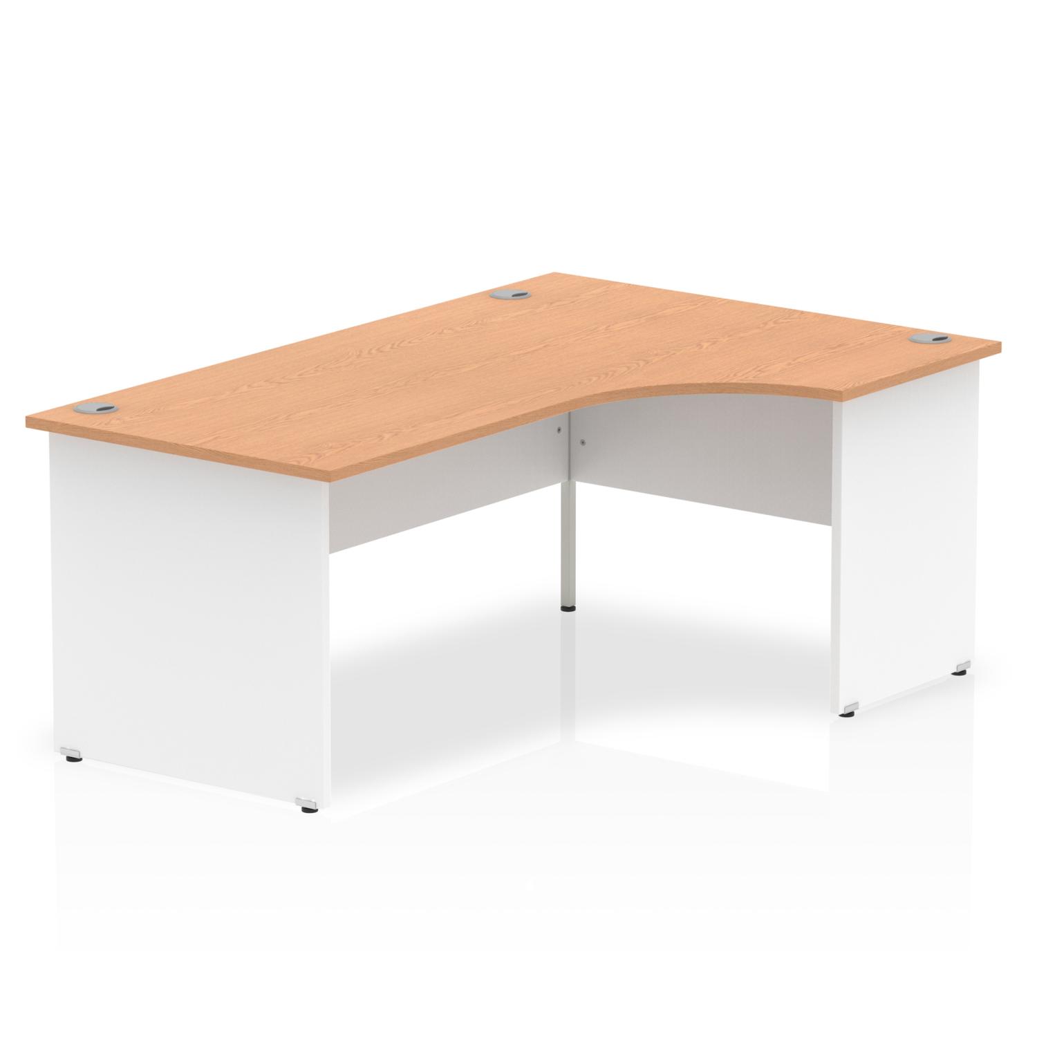 Impulse Crescent Desk Panel End Leg (Oak & White)