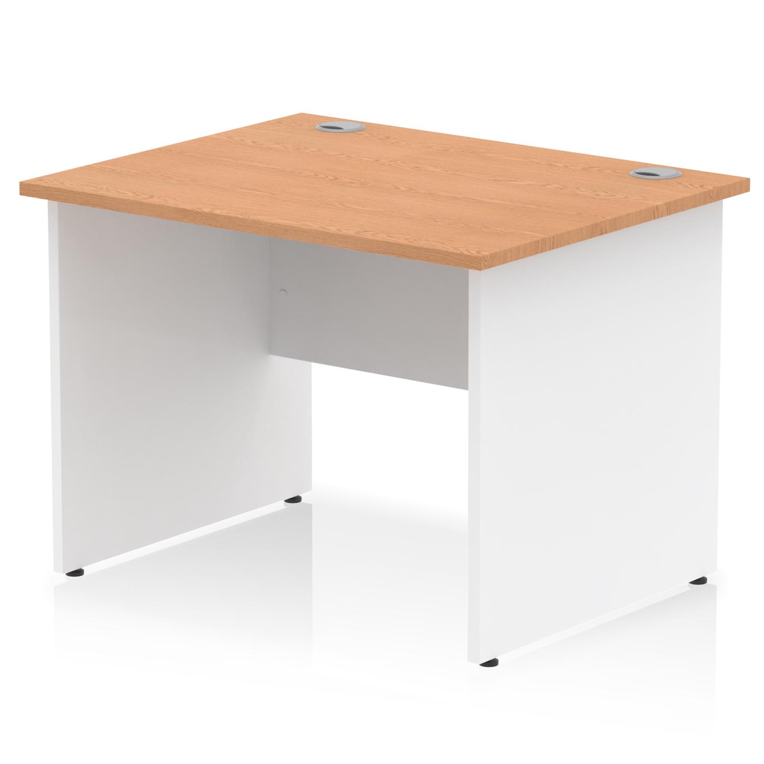Impulse Straight Desk Panel End Leg (Oak & White)