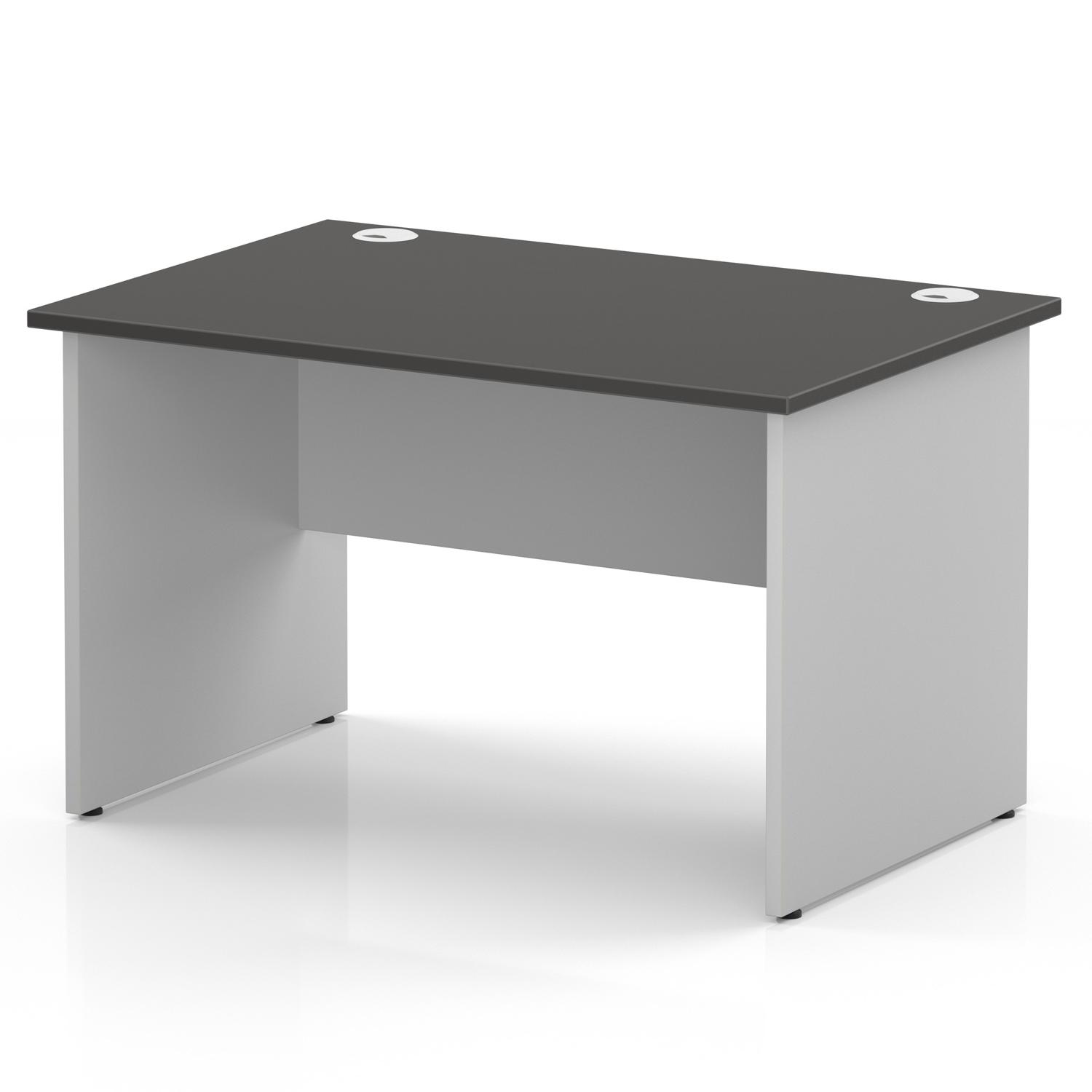 Impulse 1200 x 800mm Straight Office Desk Carbon Grey Top White Panel End Leg Impulse 1200 x 800mm Straight Office Desk Carbon Grey Top White Panel End Leg