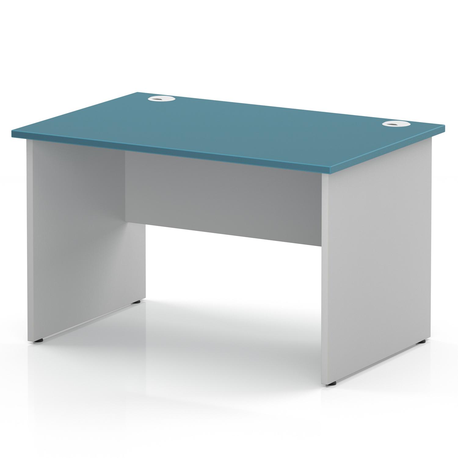 Impulse 1200 x 800mm Straight Office Desk Dark Teal Top White Panel End Leg Impulse 1200 x 800mm Straight Office Desk Dark Teal Top White Panel End Leg